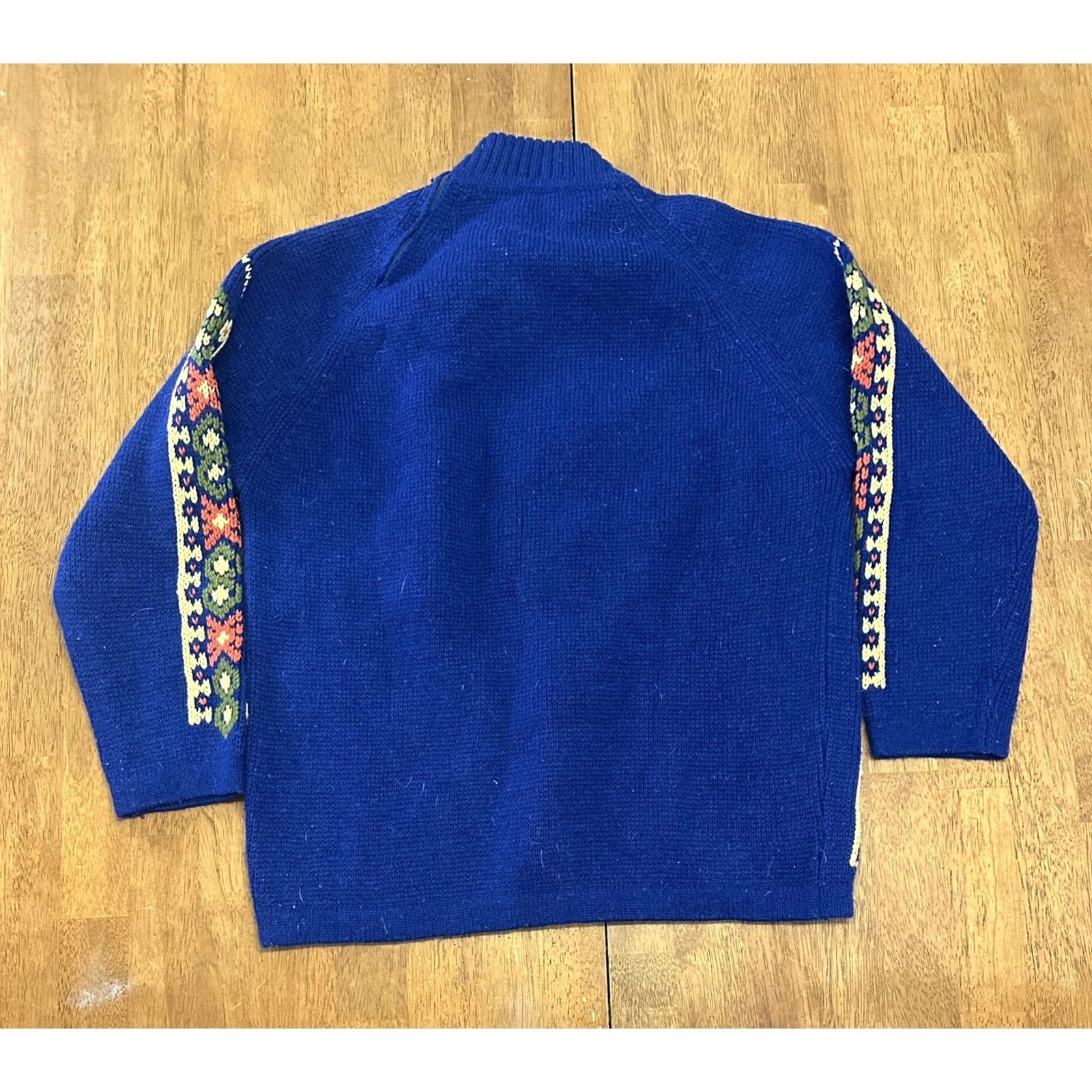 Vintage VINTAGE Sweater Knit Design Acrylic Fiber 80s 90s Small Grandma Blue Size S / US 4 / IT 40 - 5 Thumbnail