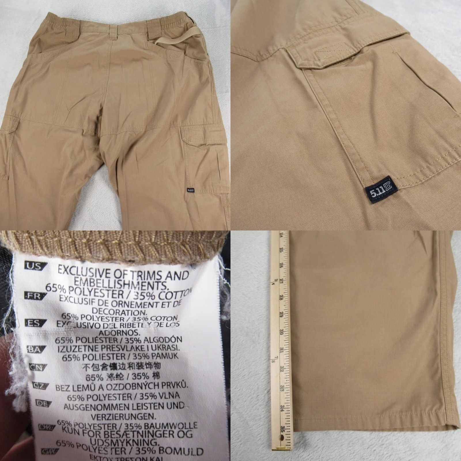 Vintage 5.11 Tactical Pants Mens 40x35 Beige Cargo Pockets Durable Workwear 44x36 Taclite Pro Ripstop Size US 40 / EU 56 - 9 Thumbnail