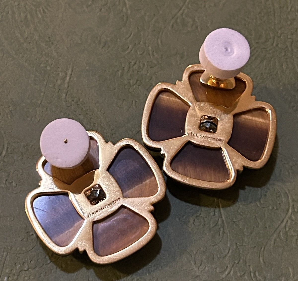 Shushu/Tong SHUSHU/TONG Brown & Crystal YVMIN Edition Flower Earrings Size ONE SIZE - 3 Thumbnail