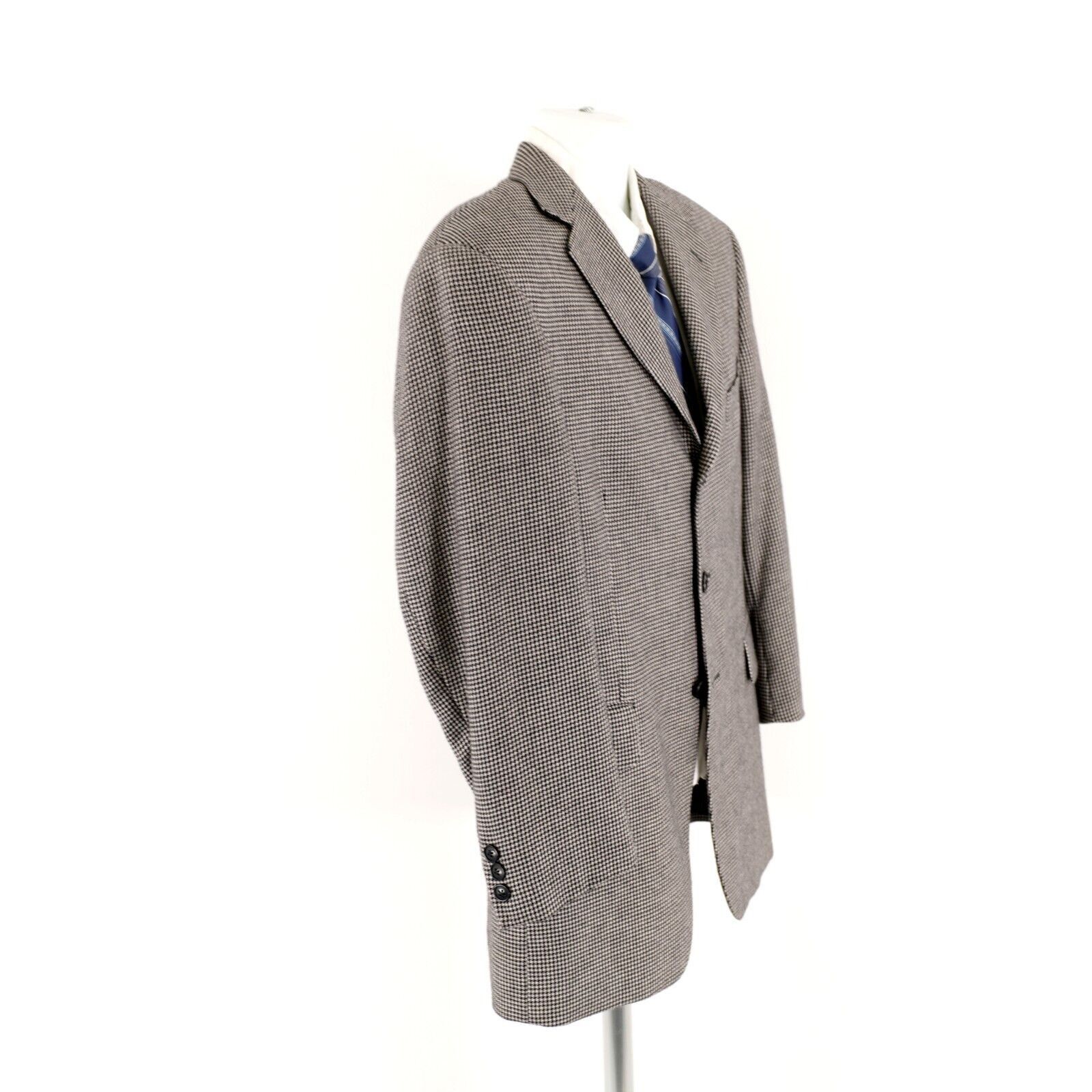 Arnold Brant Arnold Brant Thick 100% Cashmere Houndstooth Black White 3 B Size 38S - 8 Thumbnail