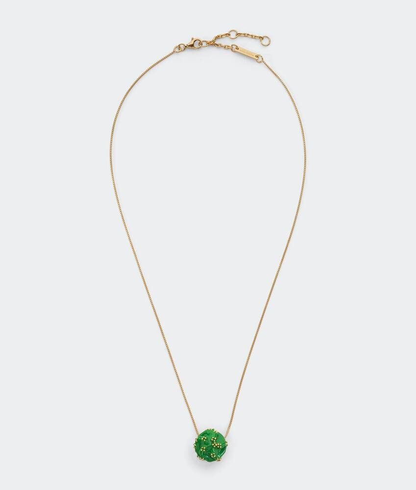 Bottega Veneta o1n1vont0325 Size: OS / Unisex Fern Necklace in Gold/Green Size ONE SIZE - 1 Thumbnail