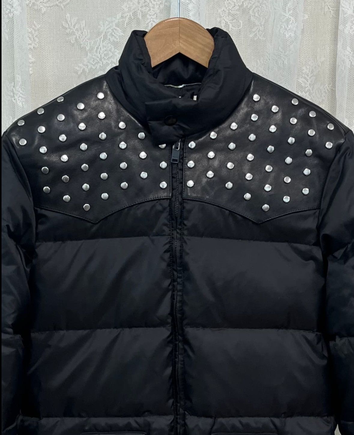 Saint Laurent Paris *rare* 14FW Saint Laurent x Hedi Slimane Studded Down Jacket Size US S / EU 44-46 / 1 - 3 Thumbnail