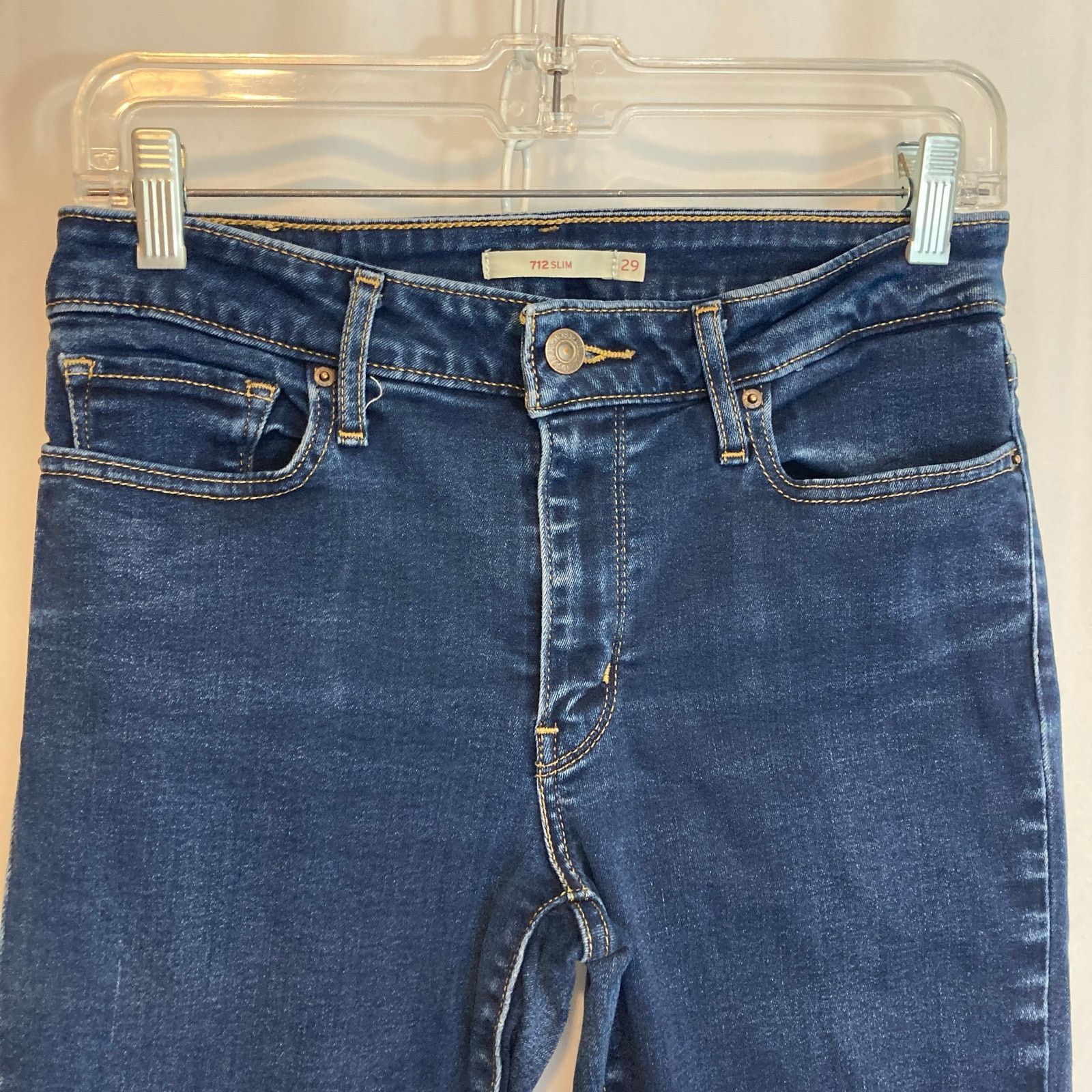 Levi's Levi’s 712 Slim Straight Leg Mid Rise Blue Denim Jeans Pants Size 29" - 3 Thumbnail