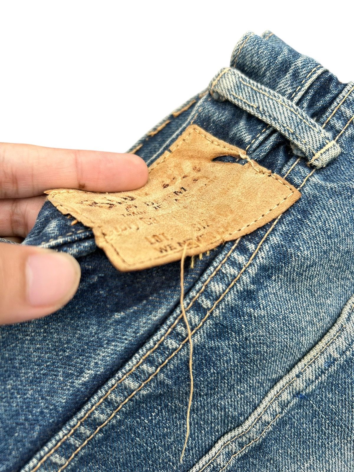 Japanese Brand × Kapital × Vintage HR.MARKET BLUE BLUE SELVEDGE Distressed Denim Jeans Size US 30 / EU 46 - 17 Thumbnail