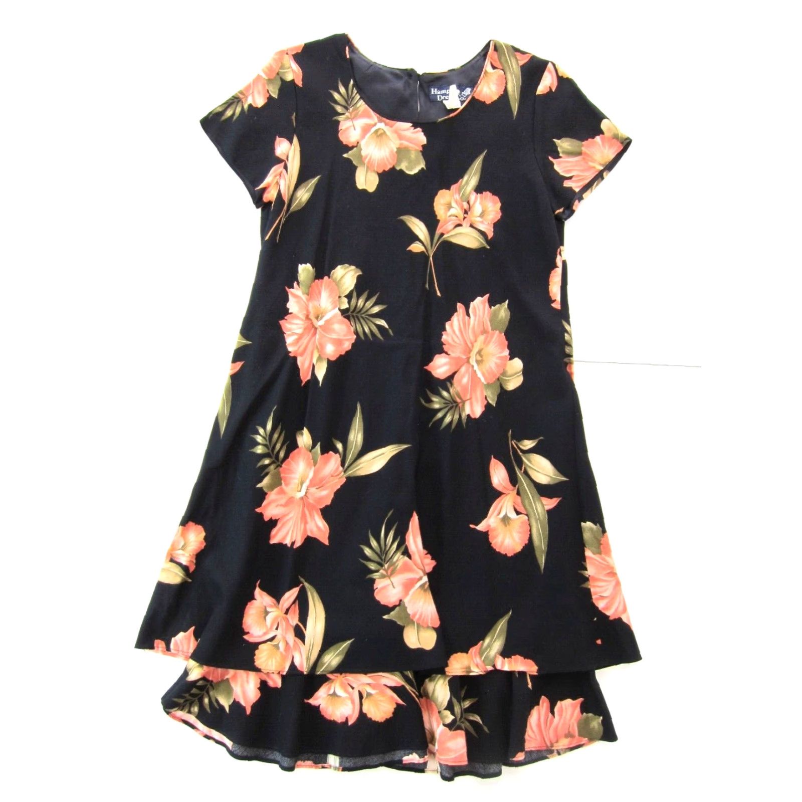 Pinko VINTAGE Hampton Dress Co. Rayon Black Pink Short Sleeve Tunic Smock Sun Dress 12 Size 34" / US 12 / IT 48 - 2 Thumbnail