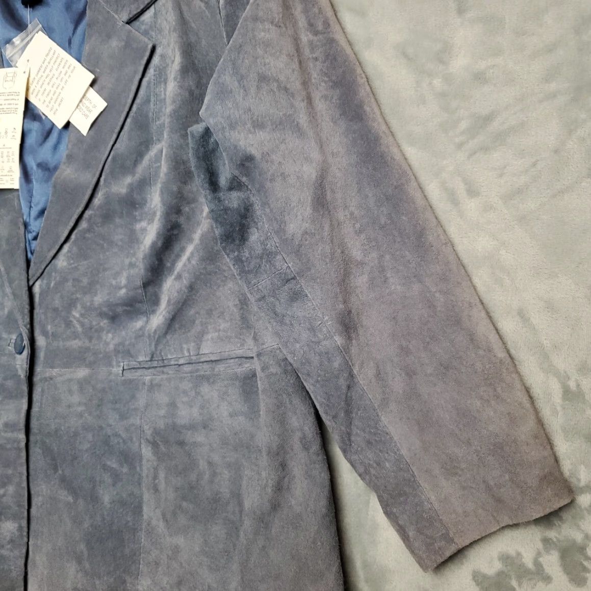 CO VINTAGE Denim Co Blazer Womens 1X Blue Suede Leather Jacket READ Denim Co Blazer Womens 1X Blue Suede Leather Jacket READ Size XL / US 12-14 / IT 48-50 - 5 Thumbnail