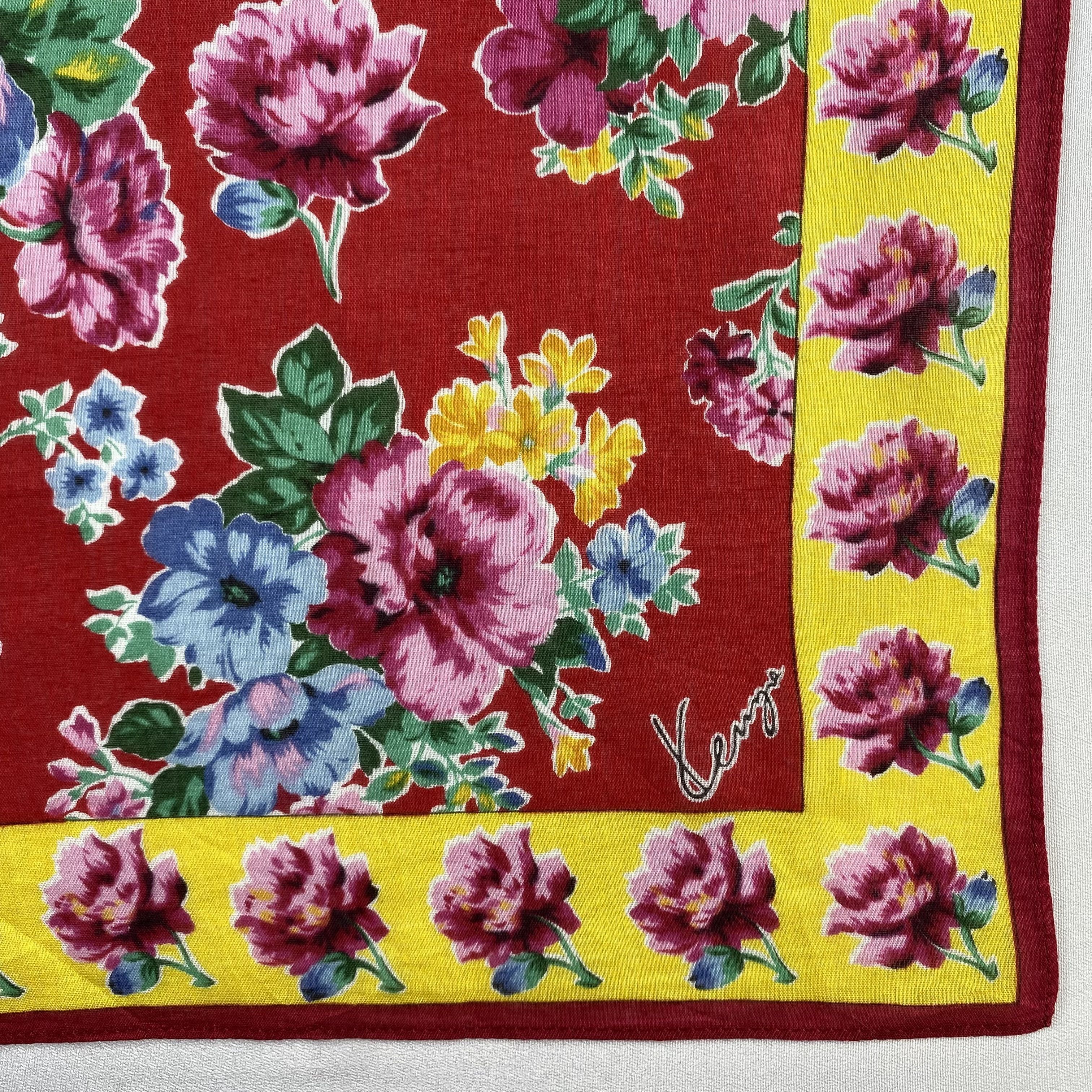 Kenzo × Vintage Kenzo Handkerchief / Neckerchief / Bandana-P1180 Size ONE SIZE - 3 Thumbnail