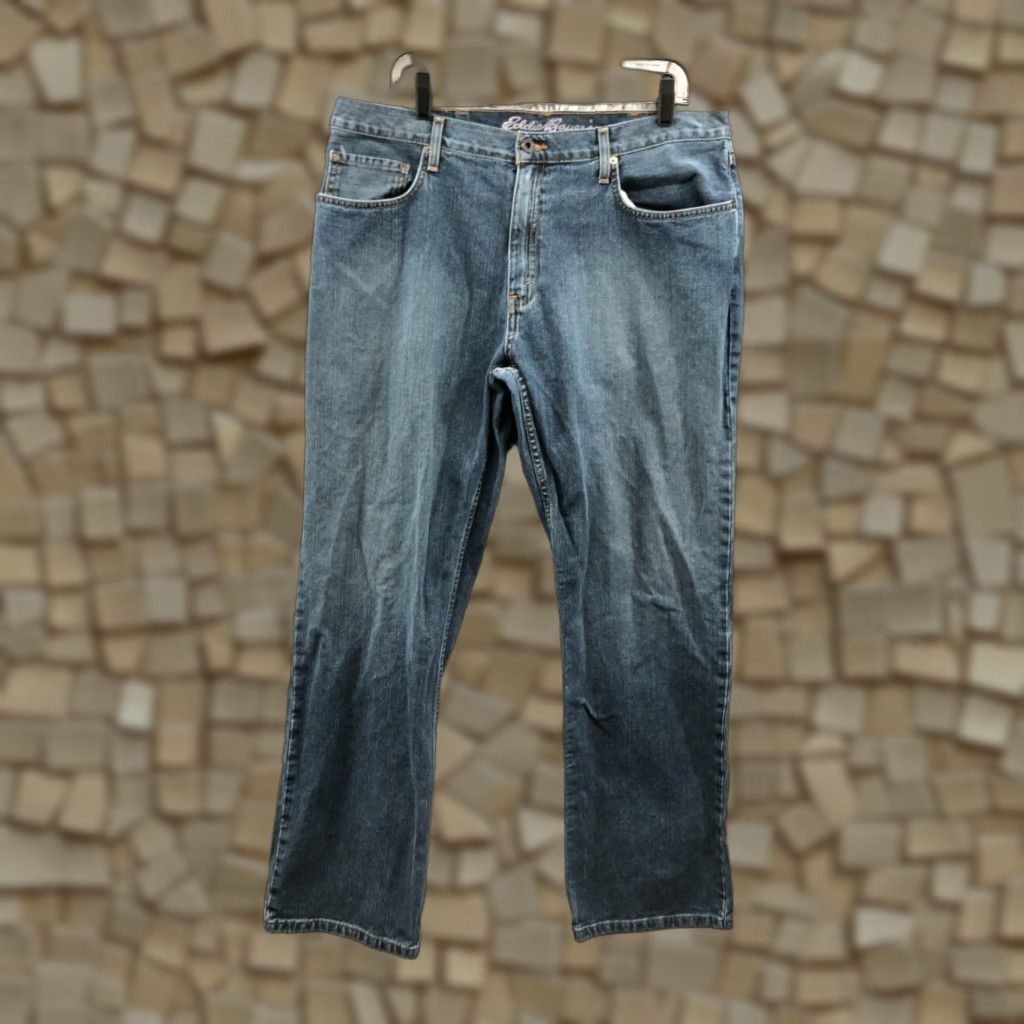 Eddie Bauer Eddie Bauer Jeans Relaxed Straight 36x32 Mens Blue Medium Wash Comfort 5-Pocket Denim Belt Loops Modern Classic American Mens Jeans Size US 36 / EU 52 - 1 Thumbnail