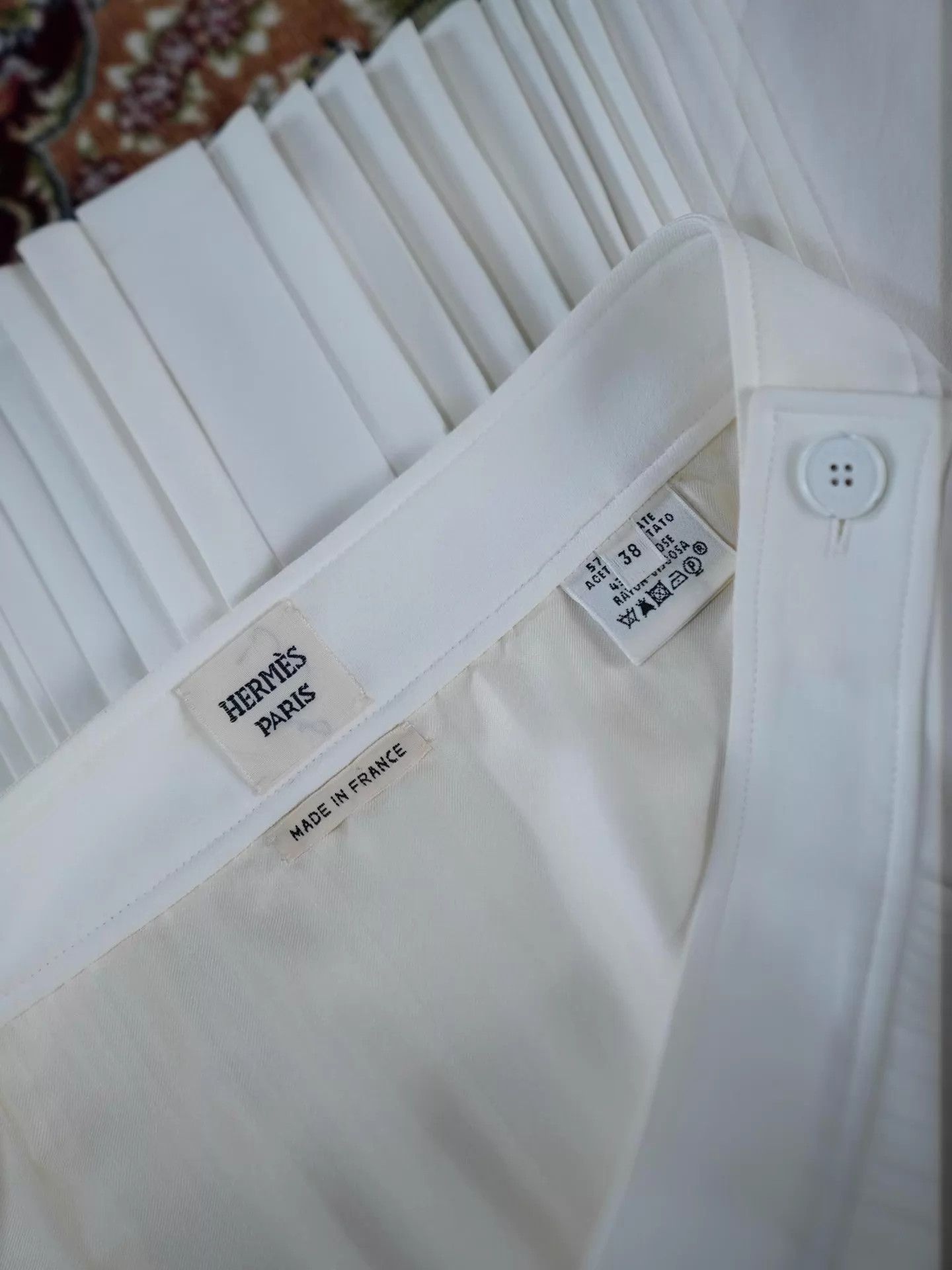 Hermes Hermes Vintage White Pleated Belted Skirt 38 Old Money Sport Size 27" / US 4 / IT 40 - 8 Thumbnail
