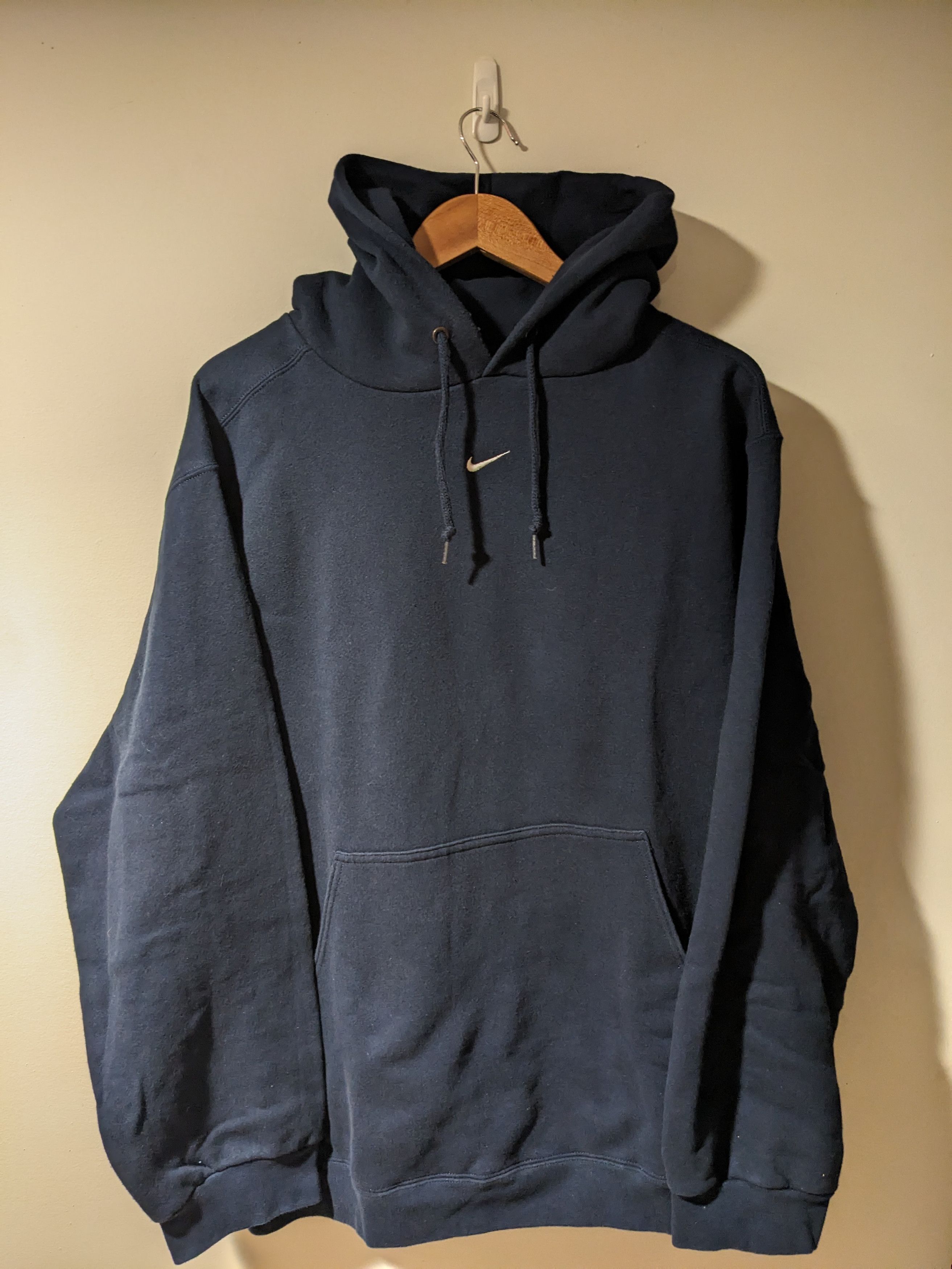 Nike Vintage 90s Nike Center Swoosh Blue Large Hoodie Size US L / EU 52-54 / 3 - 1 Thumbnail