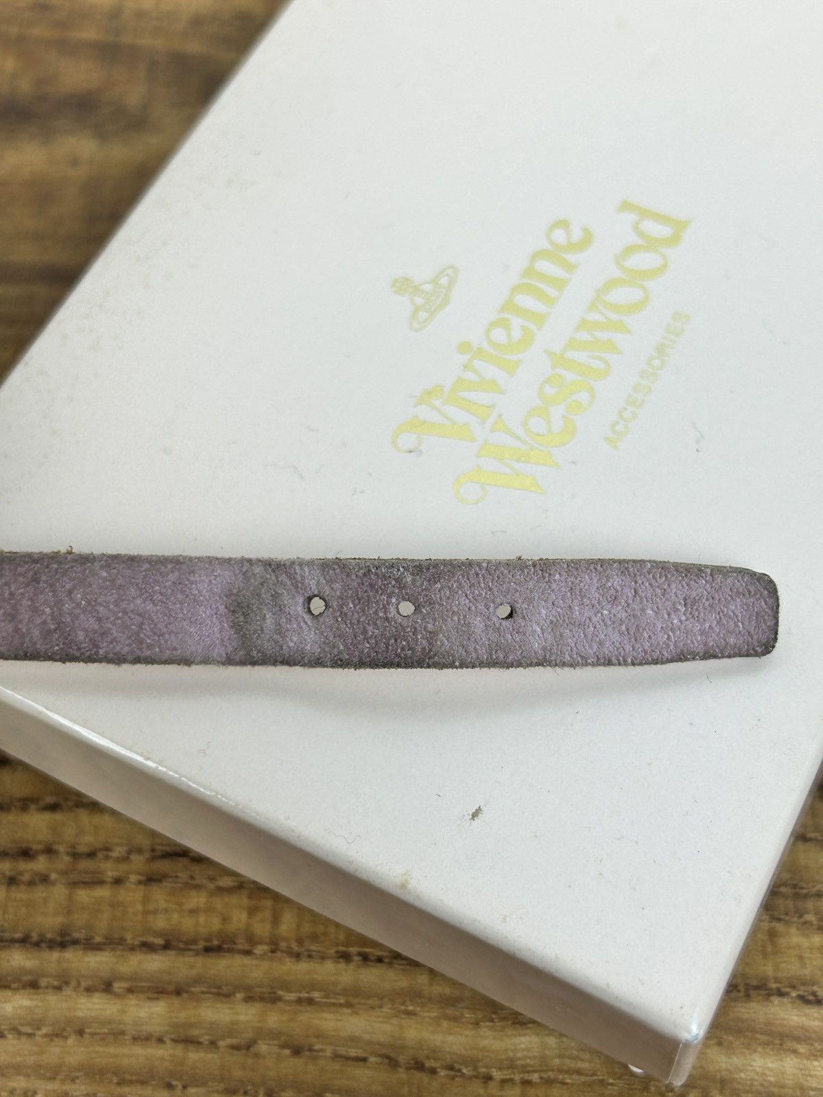 Vivienne Westwood 90s Vivienne Westwood 1996 Rosa Strass Orb Leather Bracelet Size ONE SIZE - 8 Thumbnail