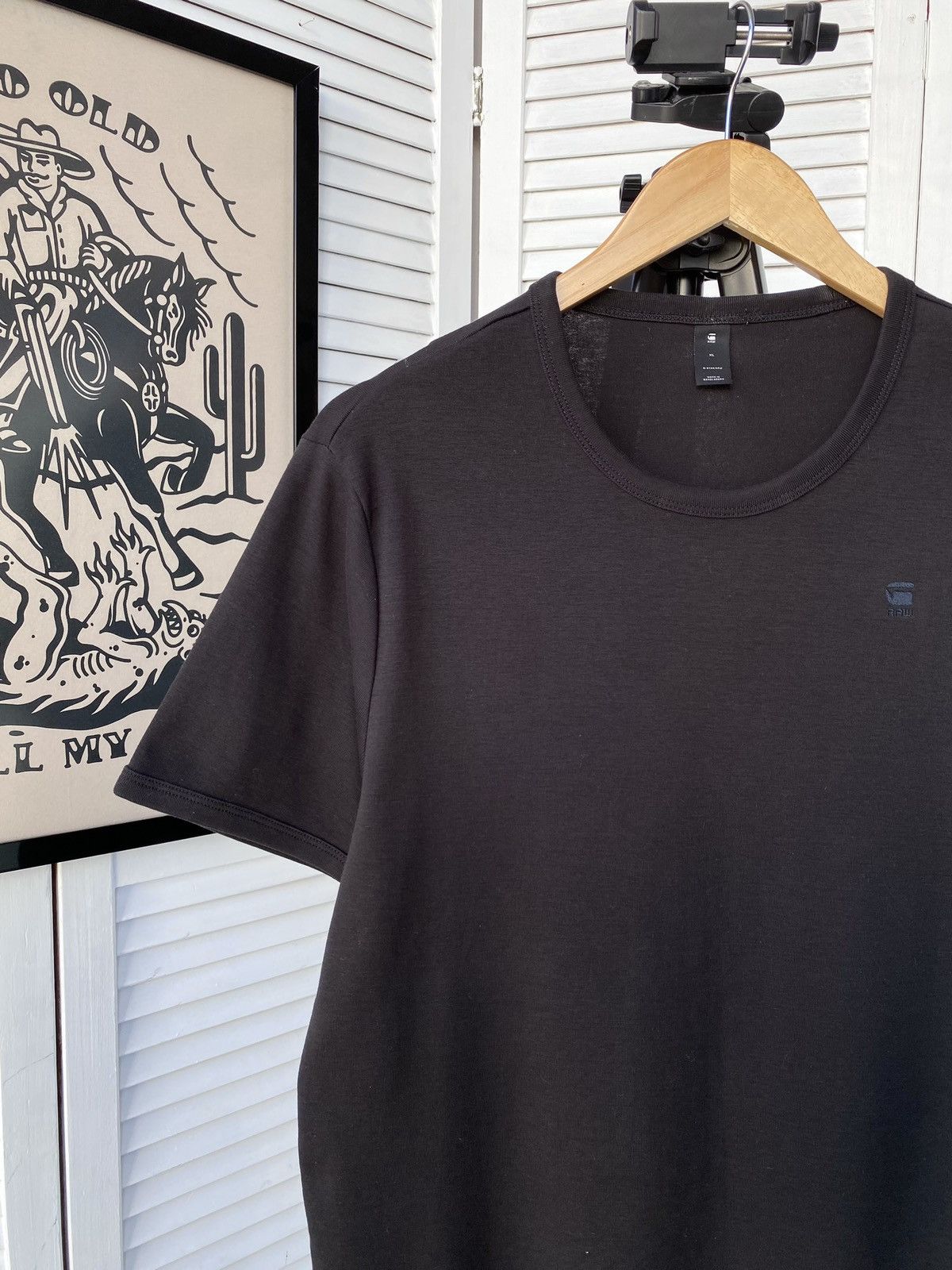 G-Star × Vintage Vintage G-Star Basic Black Cotton Tee Shirt Size US XL / EU 56 / 4 - 5 Thumbnail