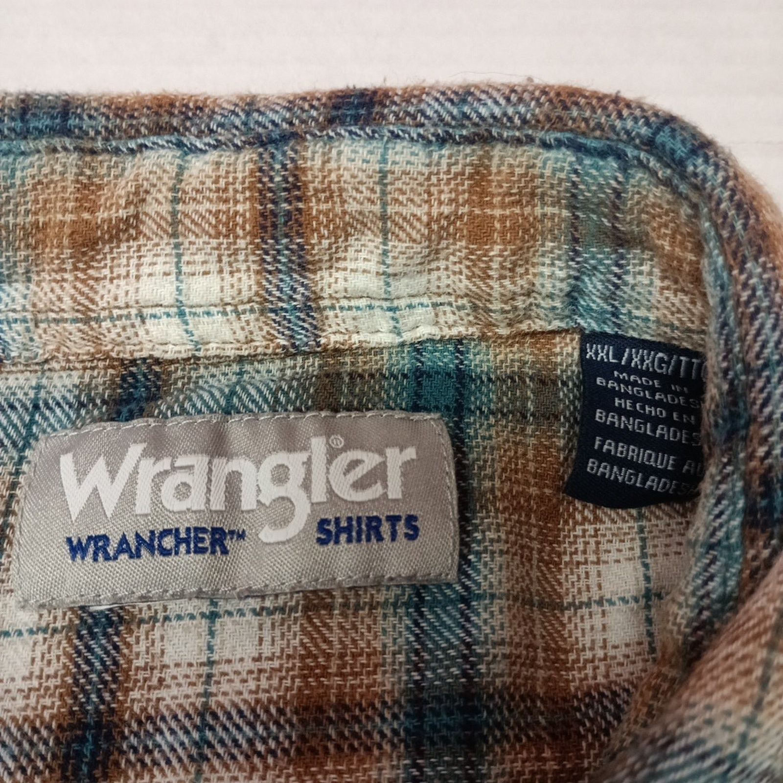 Wrangler Wrangler Wrancher Shirt Men's 2XL Brown Plaid Flannel Snap Size US XXL / EU 58 / 5 - 4 Thumbnail