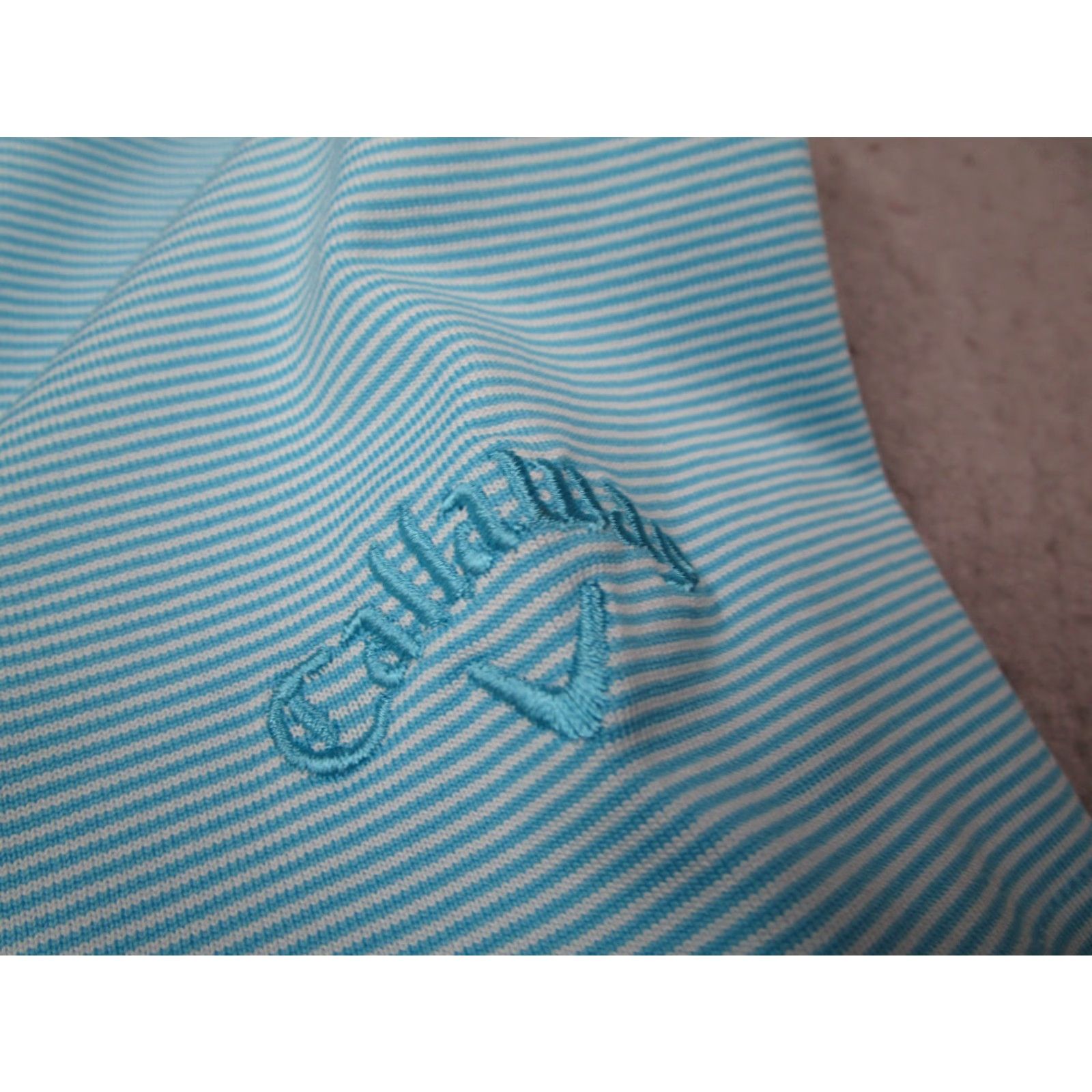 Callaway Callaway Shirt Mens 2XL XXL Blue Striped Opti Dri Polo Wicking Performance Golf Polo Shirt Size US XXL / EU 58 / 5 - 5 Thumbnail
