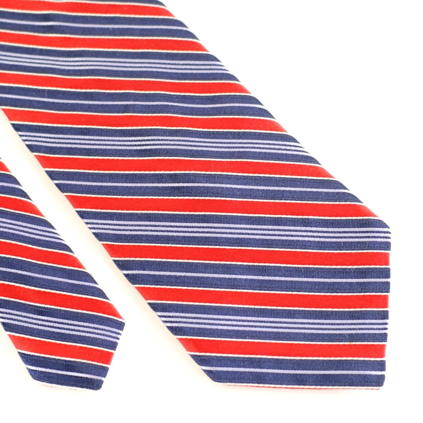 Jones New York Jones New York Woven Blue Red Striped Silk Tie Size ONE SIZE - 1 Thumbnail