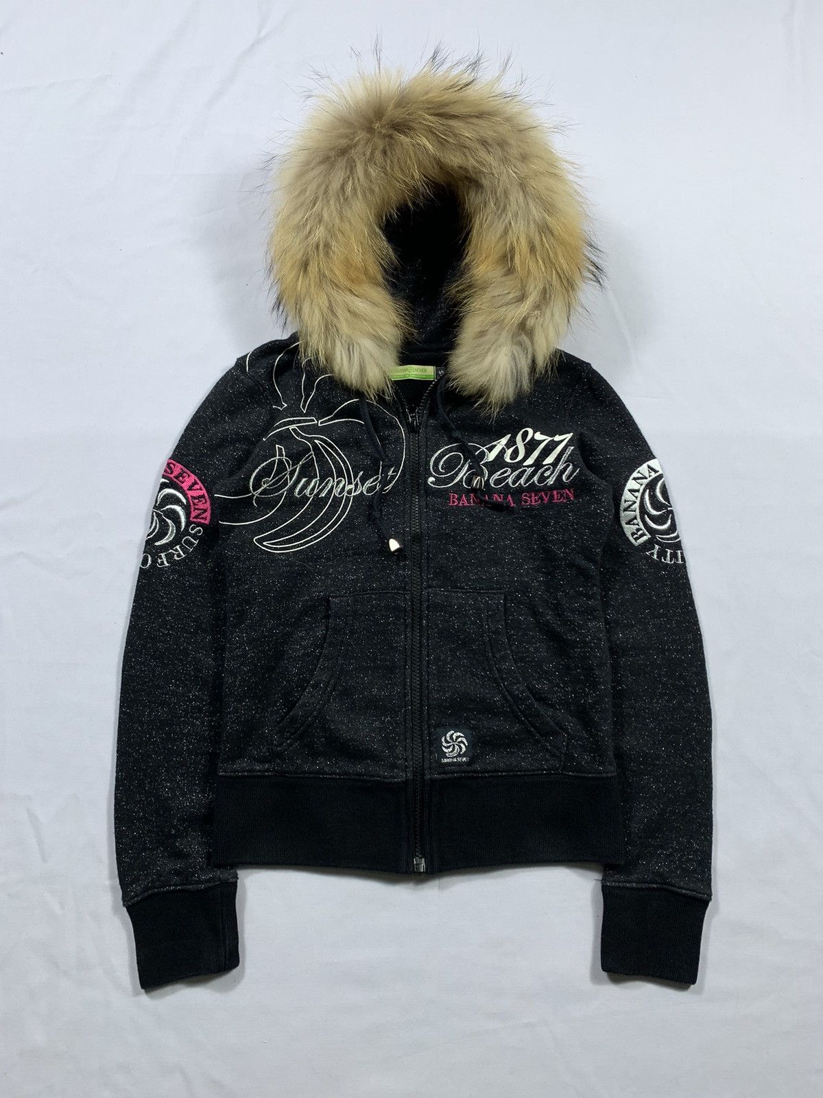 If Six Was Nine BANANA SEVEN JAPANESE GOTHIC FUR ZIP HOODIE Size S / US 4 / IT 40 - 1 Thumbnail