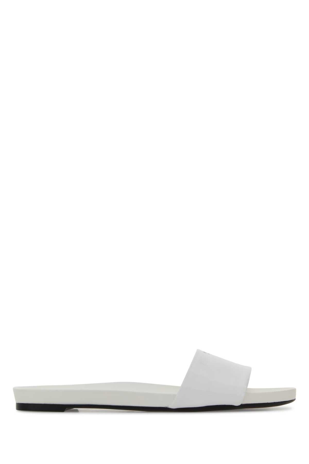 Prada White Leather Slippers Size US 7.5 / IT 37.5 - 1 Thumbnail