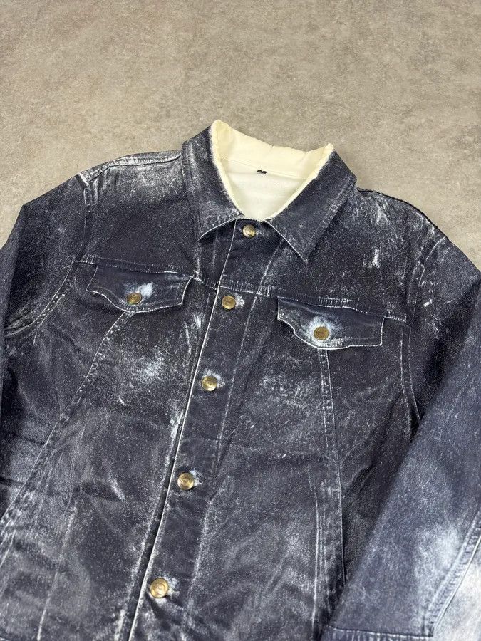 Just Cavalli 2000s Cavalli Grey Eroded Denim Jacket Size US L / EU 52-54 / 3 - 5 Thumbnail