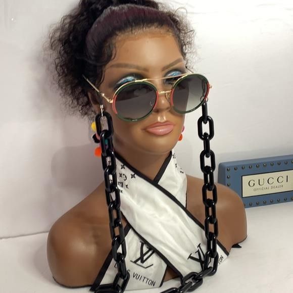 Gucci GUCCI Green Gradient Round Ladies Sunglasses GG0061S 003 56" Size ONE SIZE - 4 Thumbnail