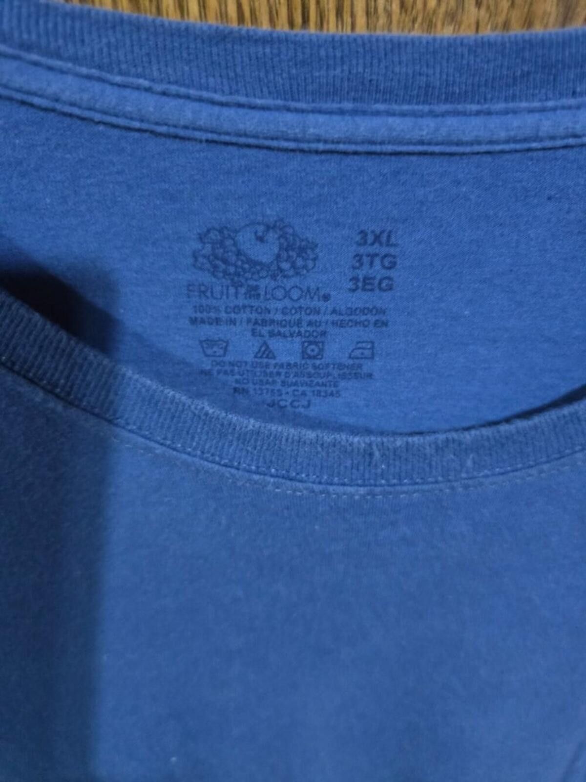Fruit Of The Loom Fruit Of The Loom Solid Blue T-Shirt Size US XXL / EU 58 / 5 - 4 Thumbnail