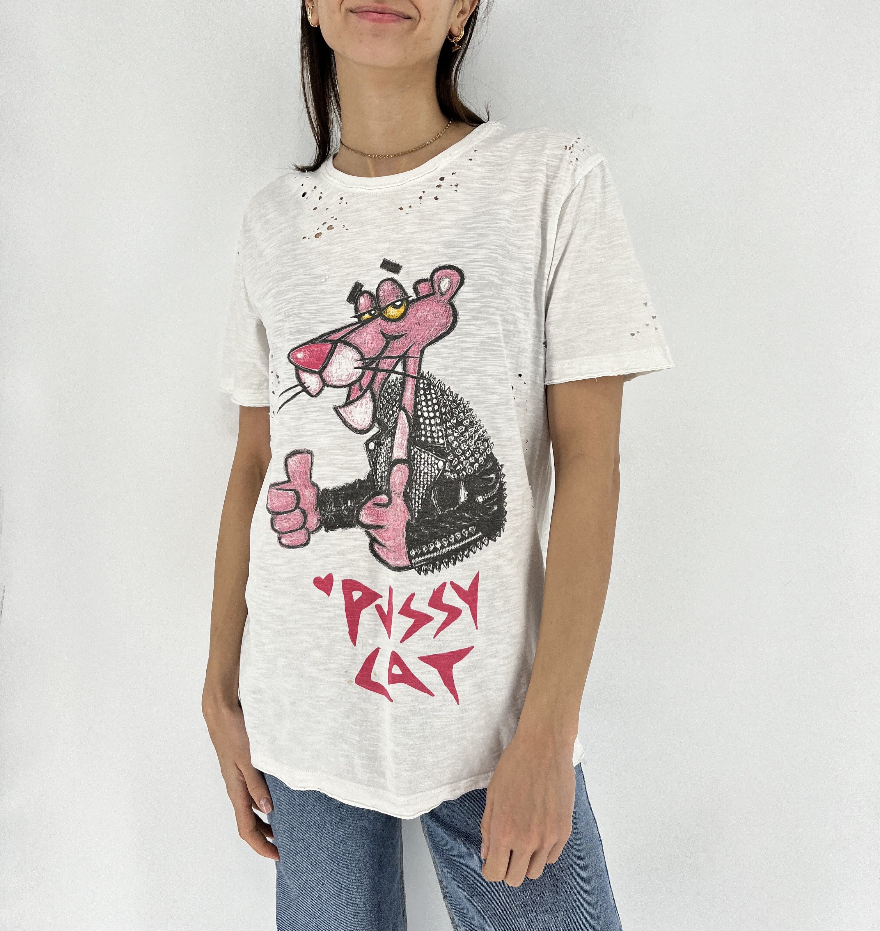 Brian Dales × Japanese Brand BRAIN DALES Montreal Pink Panther PUSSY CAT T-shirt Size M / US 6-8 / IT 42-44 - 1 Thumbnail