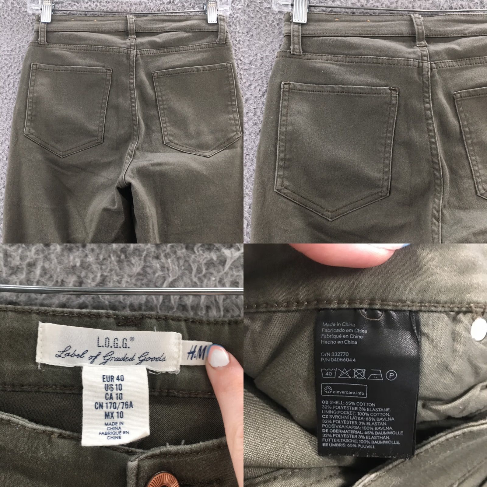 H&M H&M Label Of Graded Good Skinny Jeans Womens 10 Green Mid Rise 26x30.5 Cotton Blend 5-Pocket Regular Jeans Mens Womens Girls Size 32" / US 10 / IT 46 - 9 Thumbnail