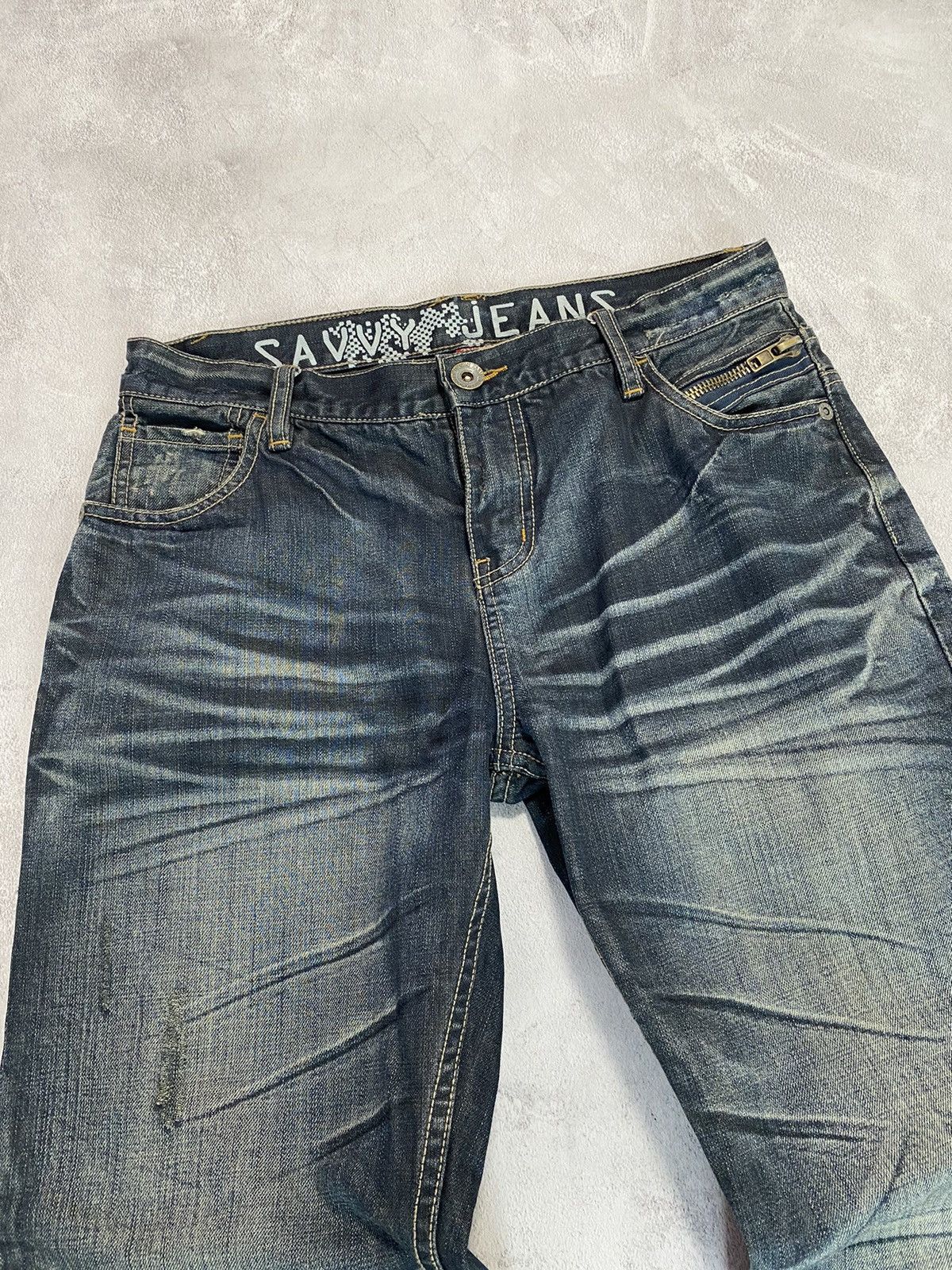 Japanese Brand 💎 Vintage Rare Jeans Savvy Rock Roll Revial Size US 31 - 3 Thumbnail