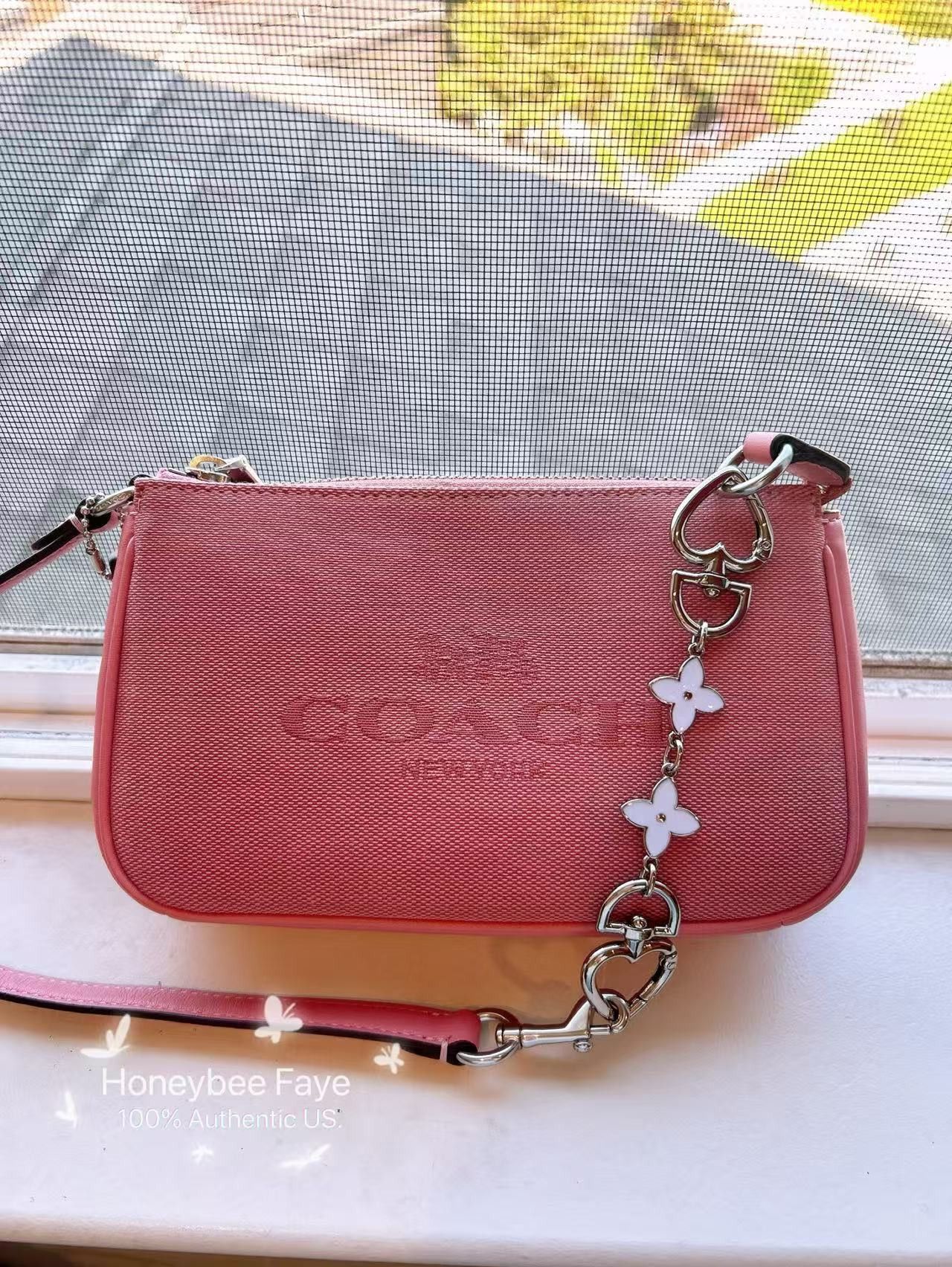 Coach Nolita 19 CU002 Jacquard Pink plus extended floral chain Size ONE SIZE - 2 Thumbnail