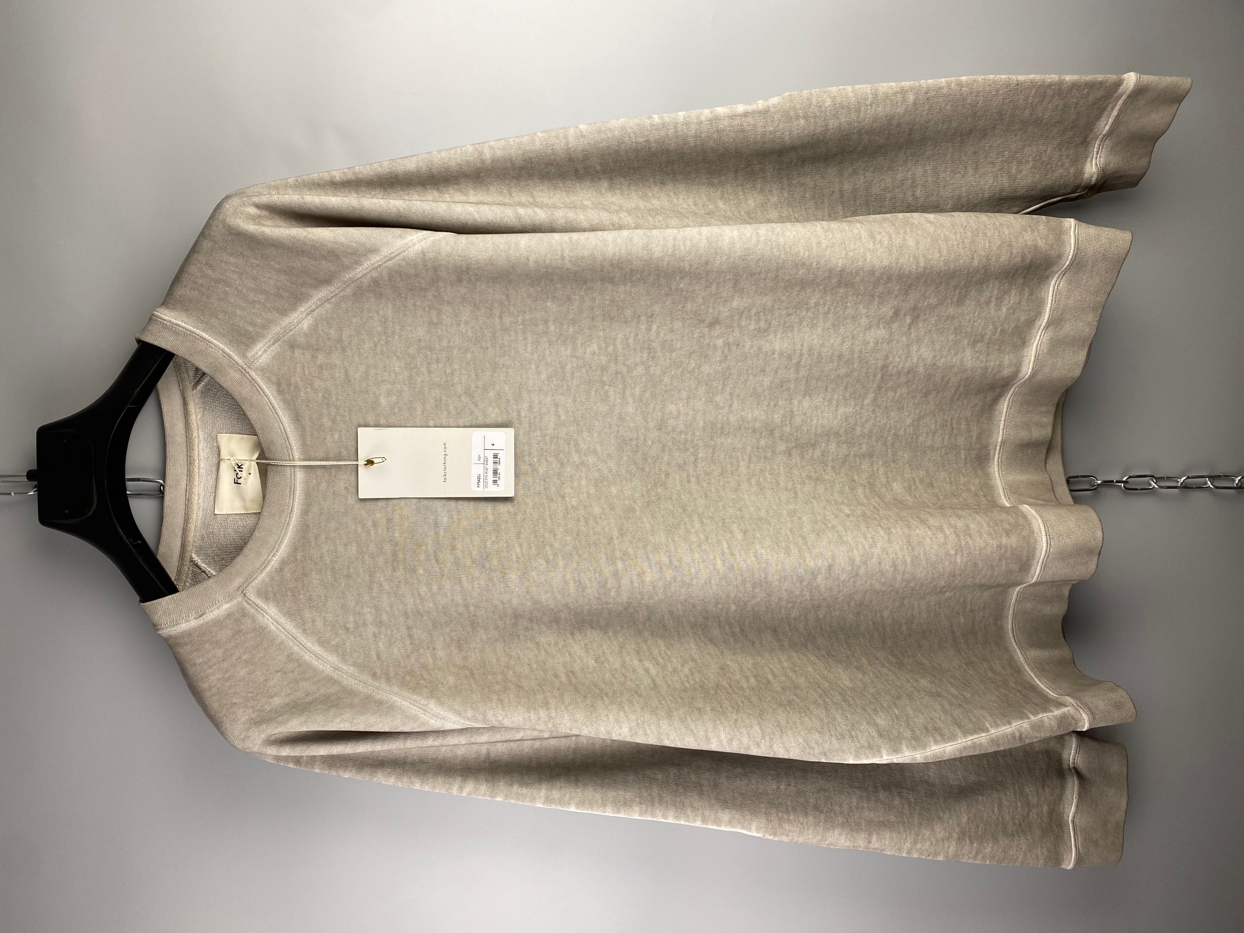 Pre-owned Folk New  Garment Dye Crew Sweatshirt Jumper In Grey