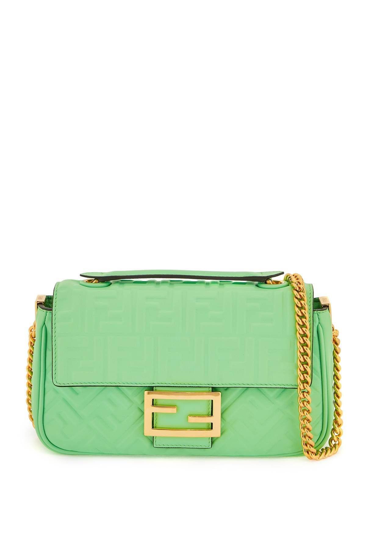 image of Fendi Baguette Chain Midi Bag in Green, Women's