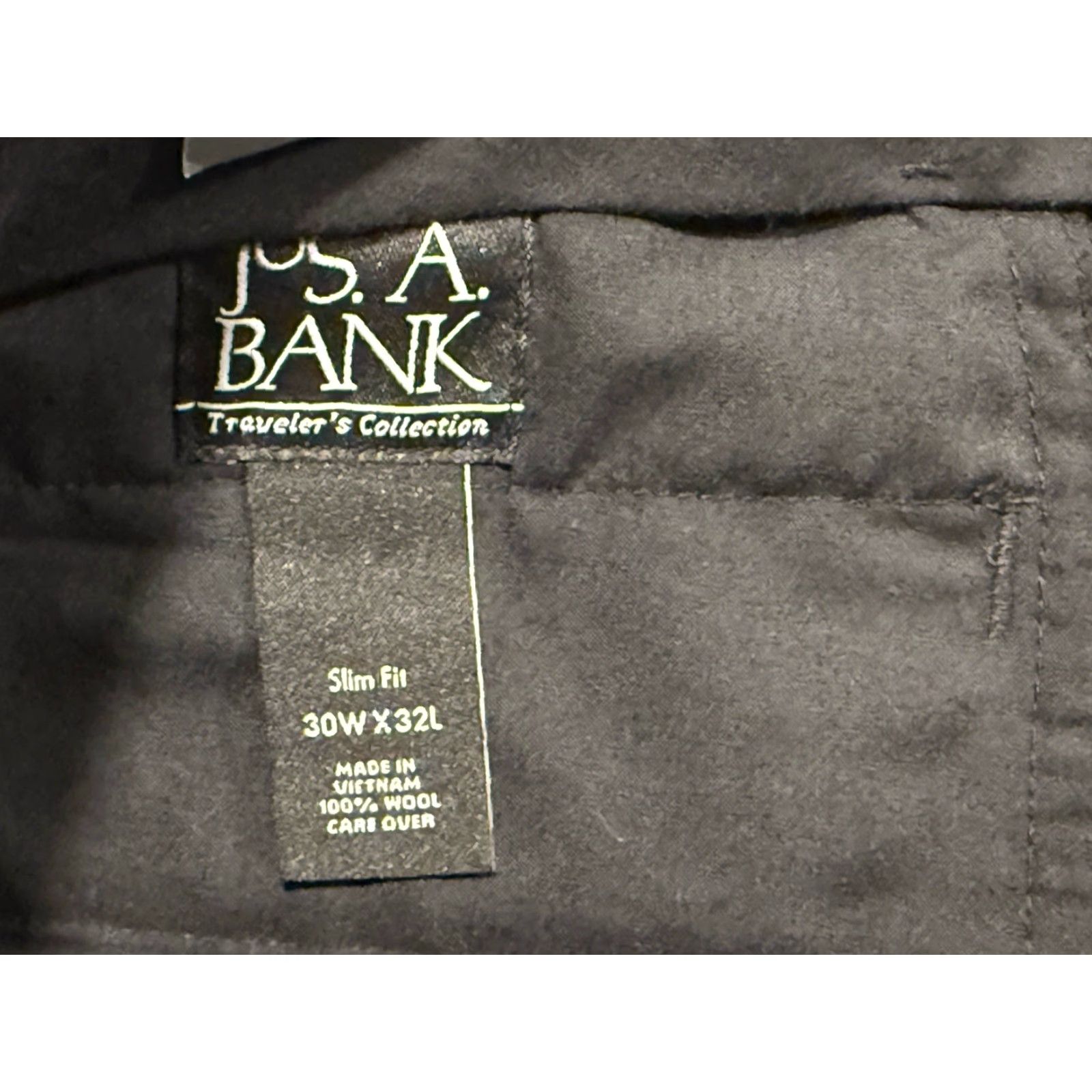 Jos. A. Bank Jos. A. Bank Traveler Pants Dress Pants Slim Fit 30x31.5 Wool Charcoal Gray Flat Front Moisture Wicking Climate Control Mens Size US 30 / EU 46 - 6 Thumbnail