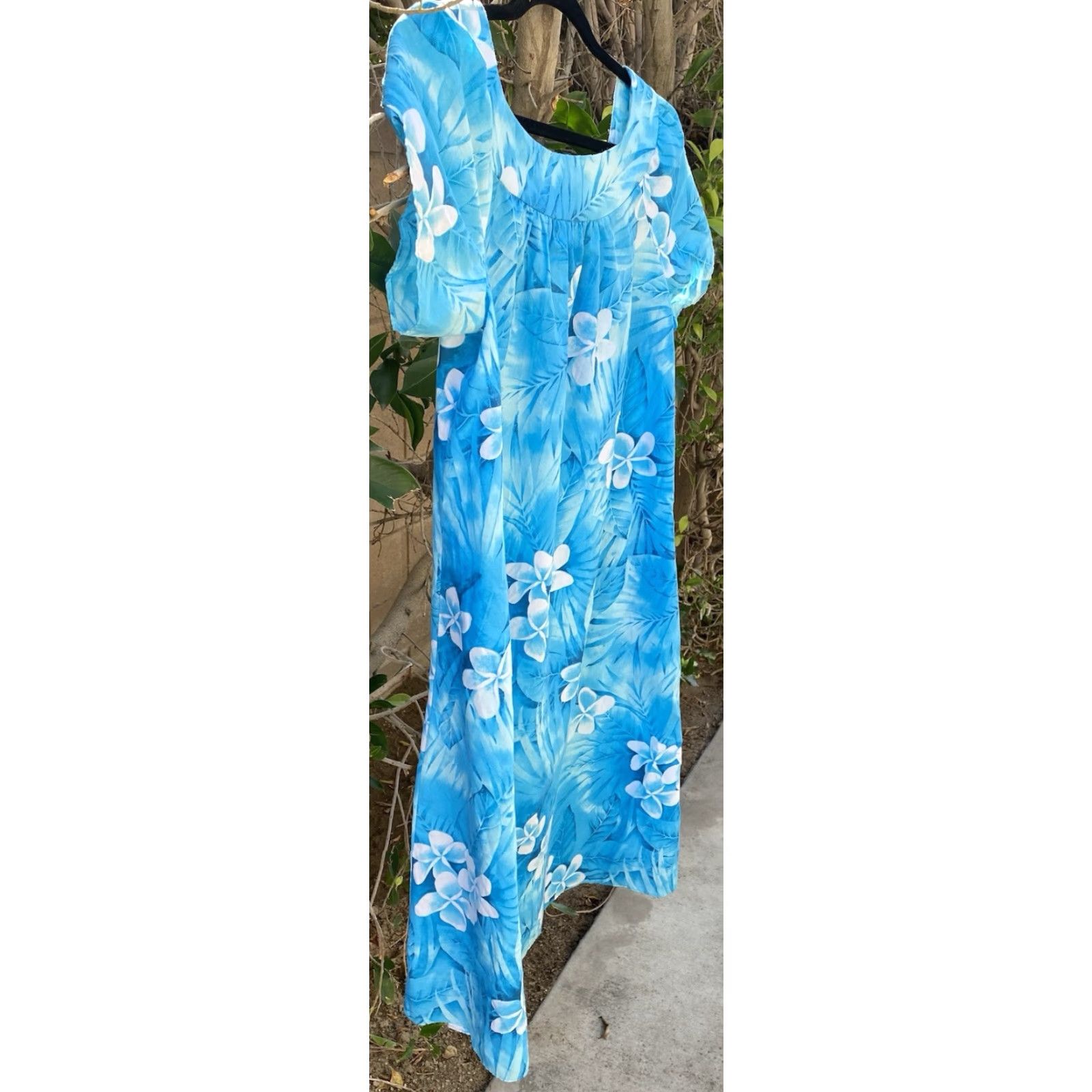 Vintage VINTAGE Royal Creations Made In Hawaii Muumuu Mumu Hawaiian Dress Tiki Aloha Size M Blue Cotton Blend Floral Sun/Beach Hawaiian M Womens Size M / US 6-8 / IT 42-44 - 5 Thumbnail