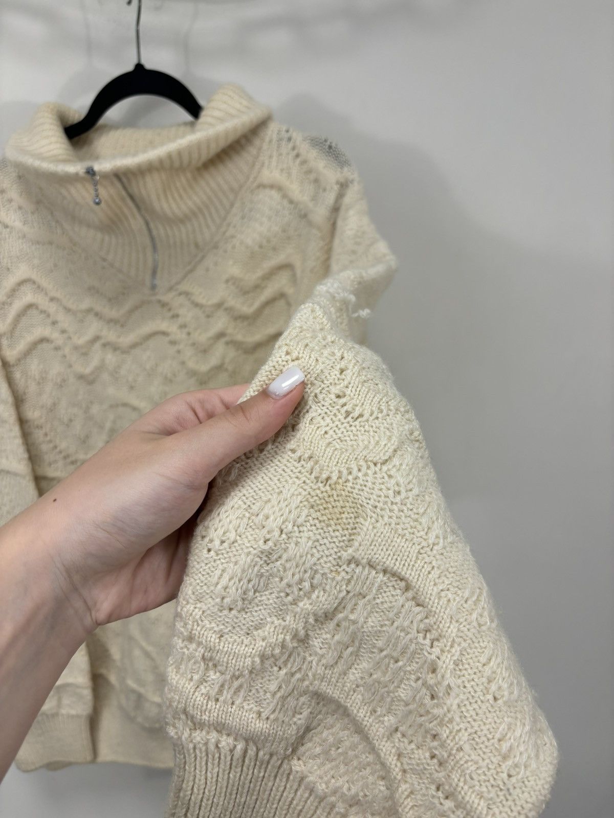 Other Vintage Nani Bon Men’s Wave Knit Wool Turtleneck Zip Sweater Size US L / EU 52-54 / 3 - 11 Thumbnail