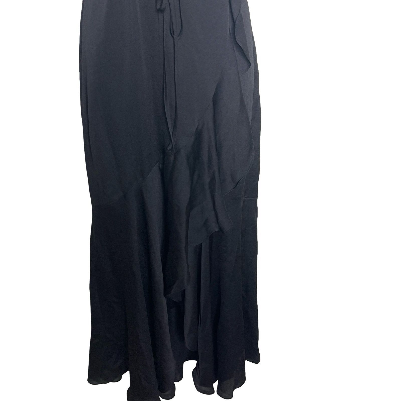 Shona Joy Shona Joy Black Luxe Bias Frill Wrap MIDI Dress sz 4 Size S / US 4 / IT 40 - 5 Thumbnail