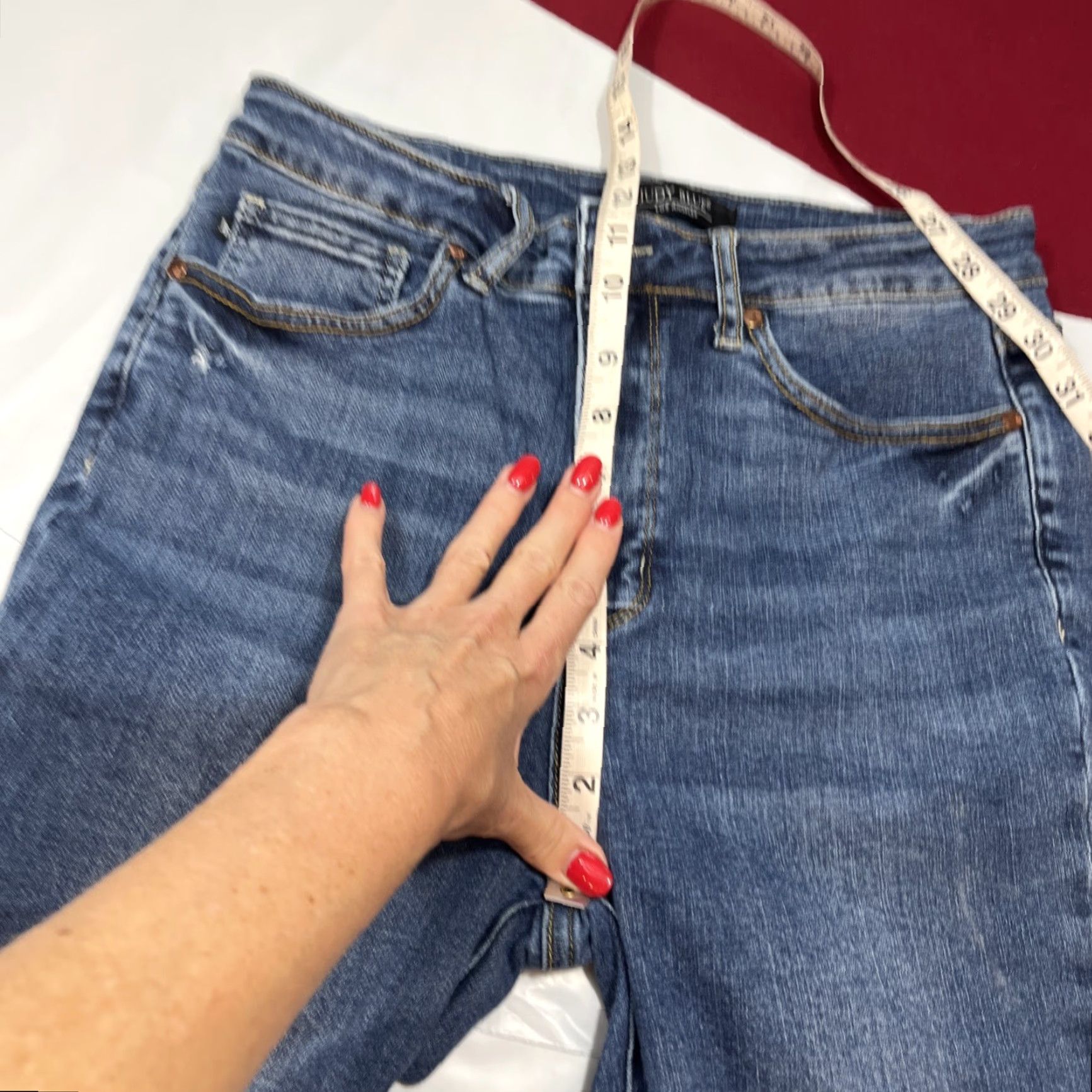 Denime Judy Blue JEANS Denim Skinny Fit Women’s 11/30 Raw Cuff Stretchy Inseam 19”/24” Vintageless Black Capri style Casual Size 32" / US 10 / IT 46 - 6 Thumbnail