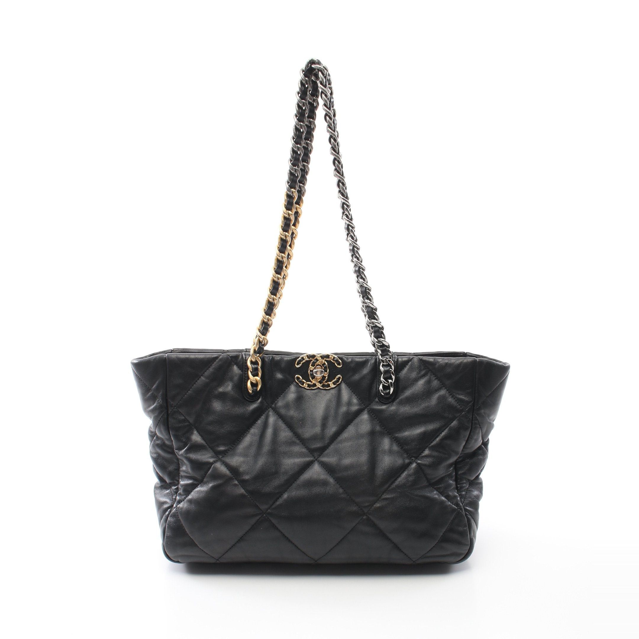 Chanel Chanel Chanel19 Matelasse Chain Shoulder Bag Tote Lambskin Black Combination Metal Fittings Size ONE SIZE - 1 Thumbnail