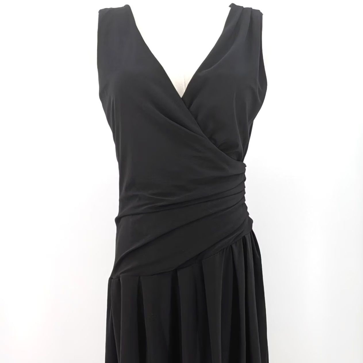 Essentials Essential A.B.S. Little Black Dress Faux Wrap Sleeveless Cocktail Sz 4 Dress Black Womens Mini Short 4 Size S / US 4 / IT 40 - 3 Thumbnail