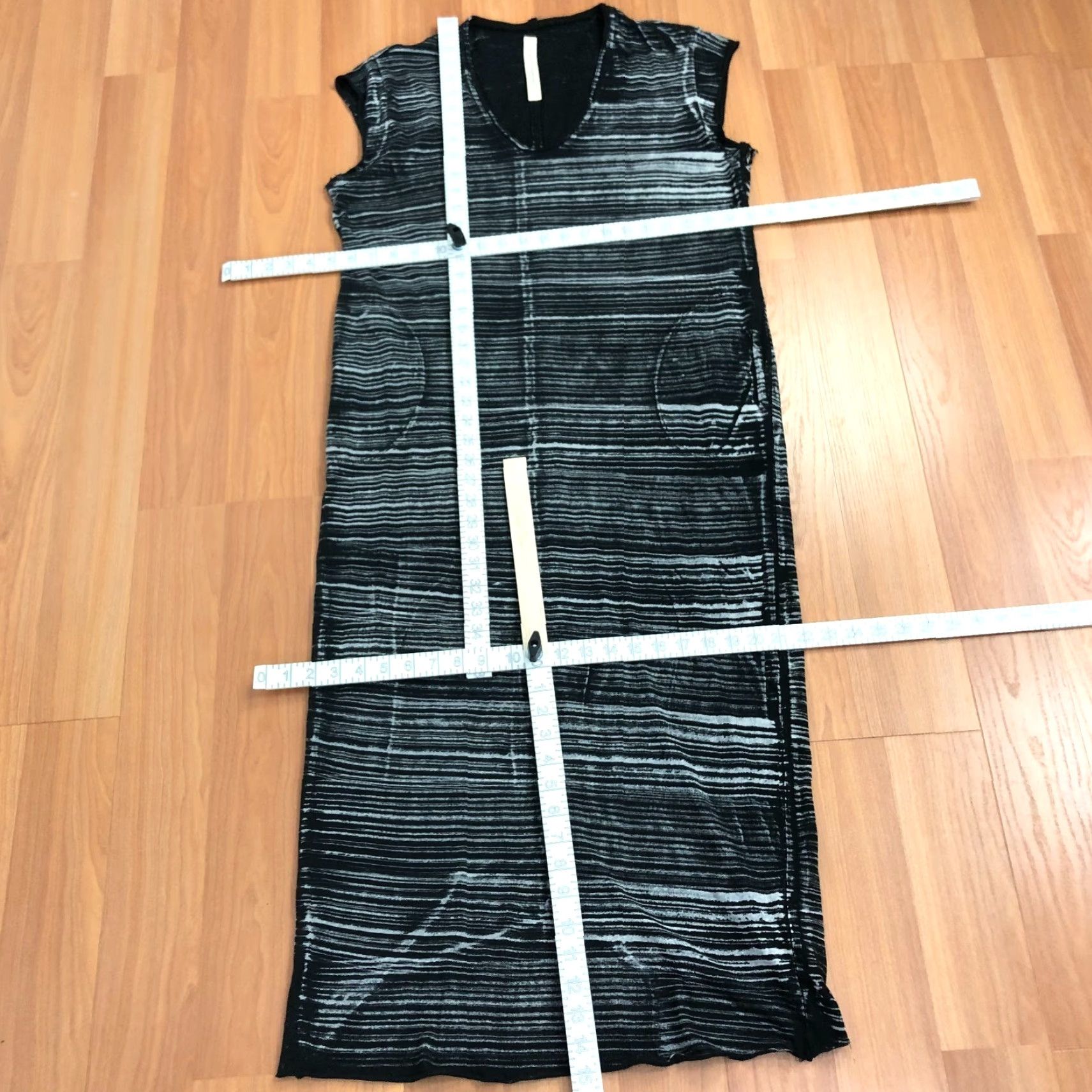 Vintage Raquel Allegra 2 Maxi Tie Dye Dress Sleeveless V-Neck Women's Black MINT Size XS / US 0-2 / IT 36-38 - 2 Thumbnail