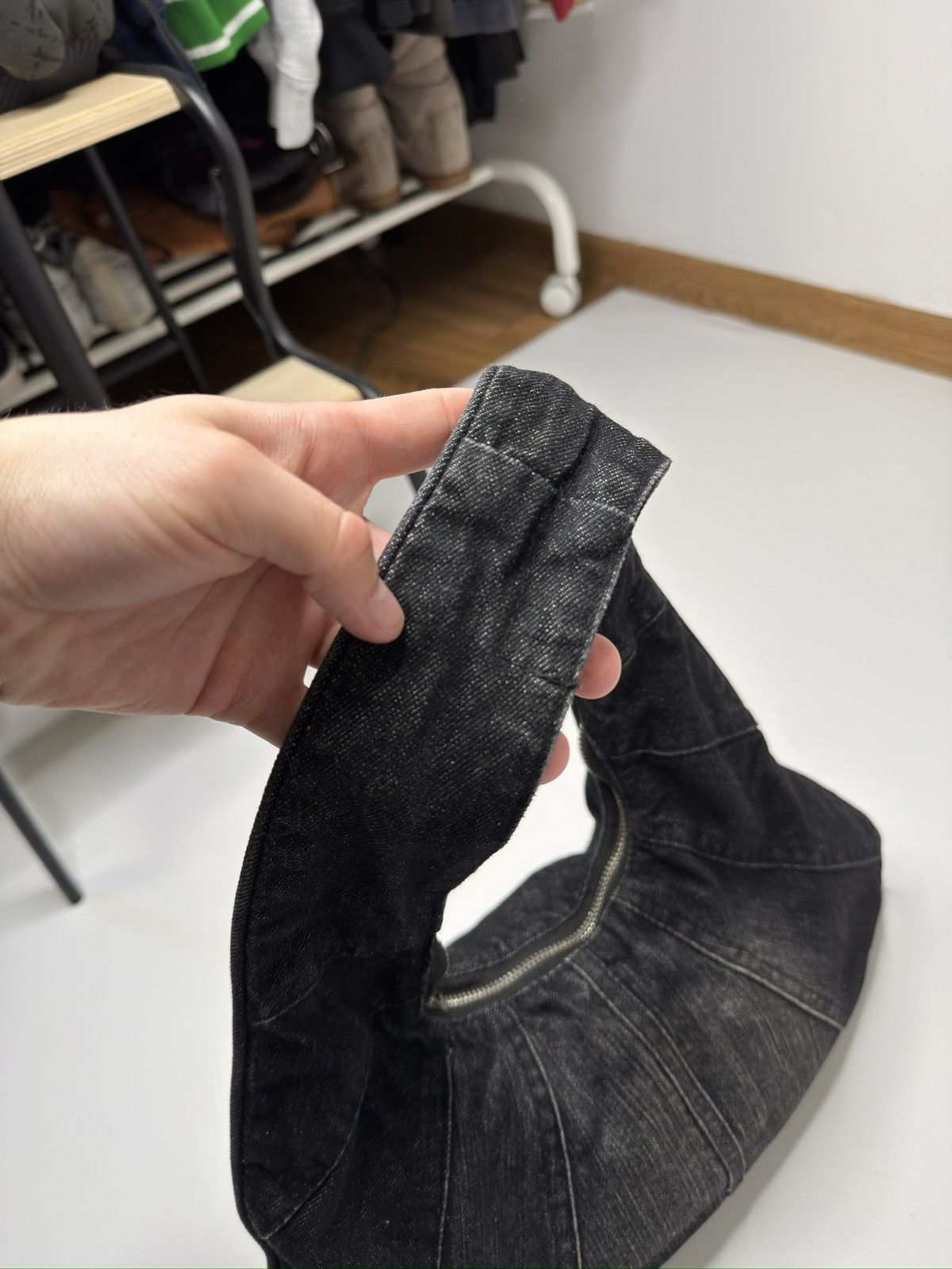 Vintage Vintage avant garde black denim bag if6was9 lgb drip 00s sk8 Size ONE SIZE - 4 Thumbnail
