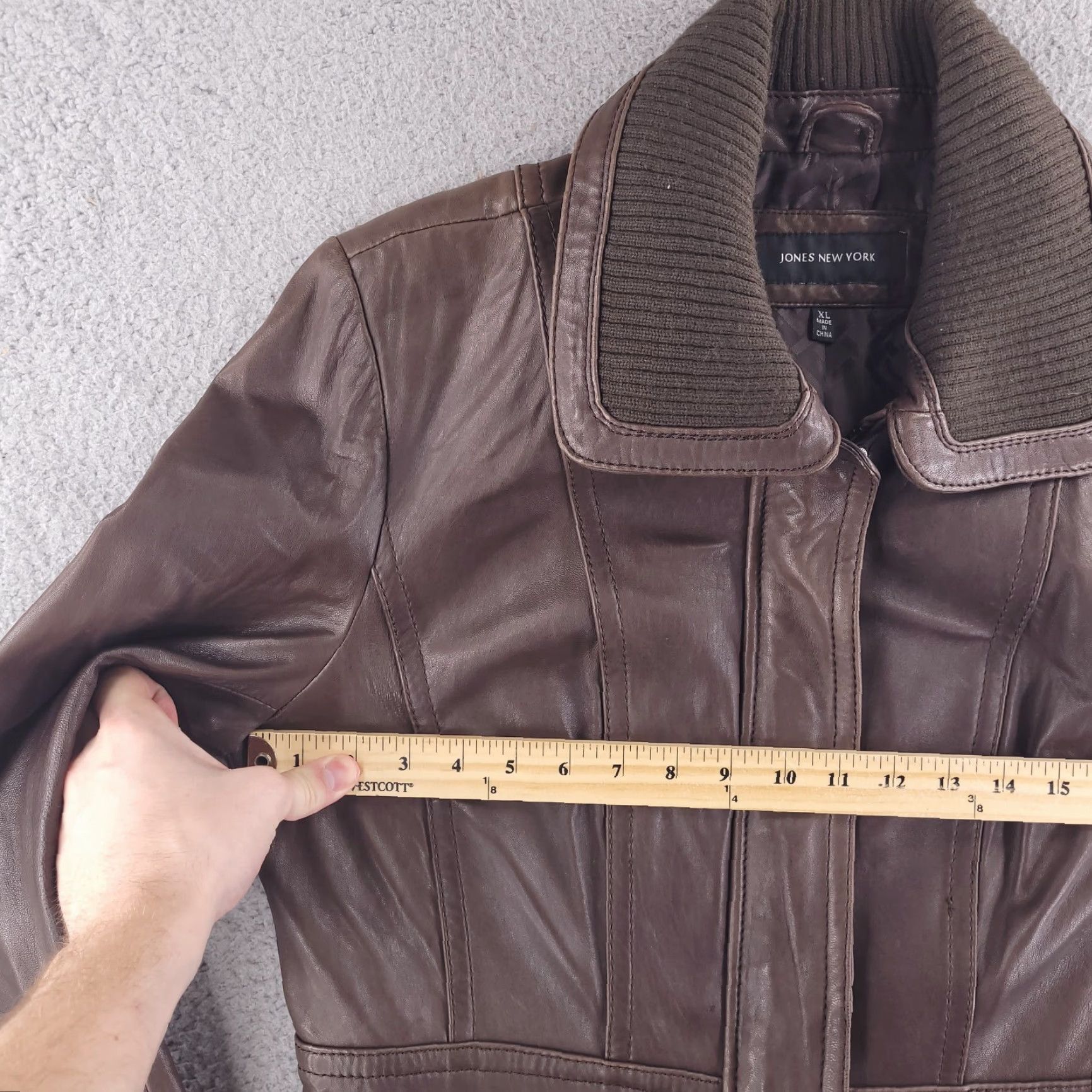 Jones New York Jones New York Coat Womens Medium Leather Brown Trench Long Real Genuine Size M / US 6-8 / IT 42-44 - 6 Thumbnail