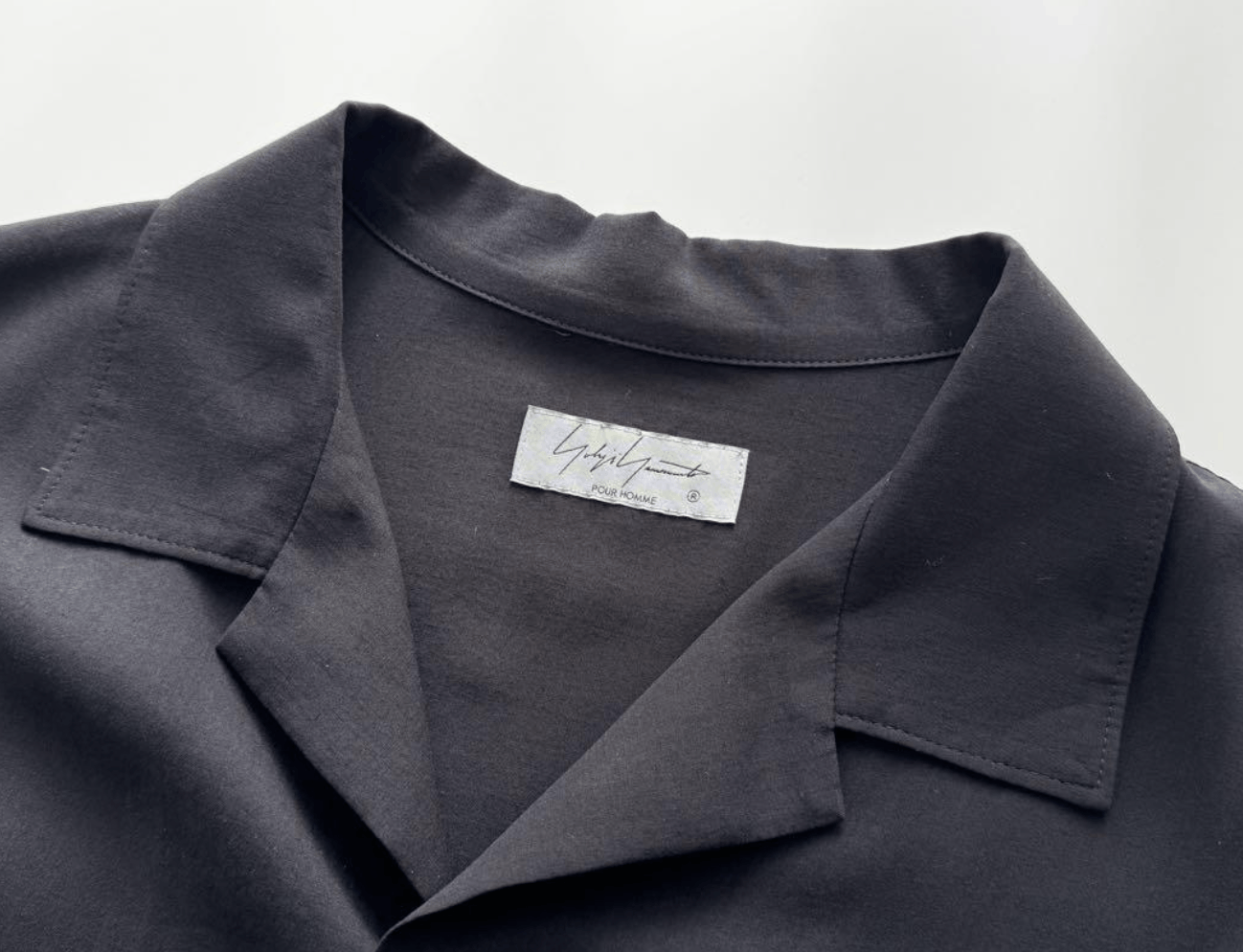 Yohji Yamamoto Yohji Yamamoto POUR HOMME - CELLULOSE OPEN COLLAR BLOUSE Size US L / EU 52-54 / 3 - 13 Thumbnail