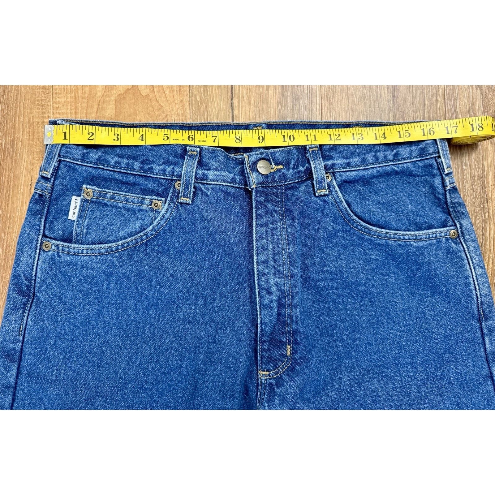Carhartt Carhartt Men's Pants Flannel Lined Straight Blue Jeans Size US 34 / EU 50 - 3 Thumbnail