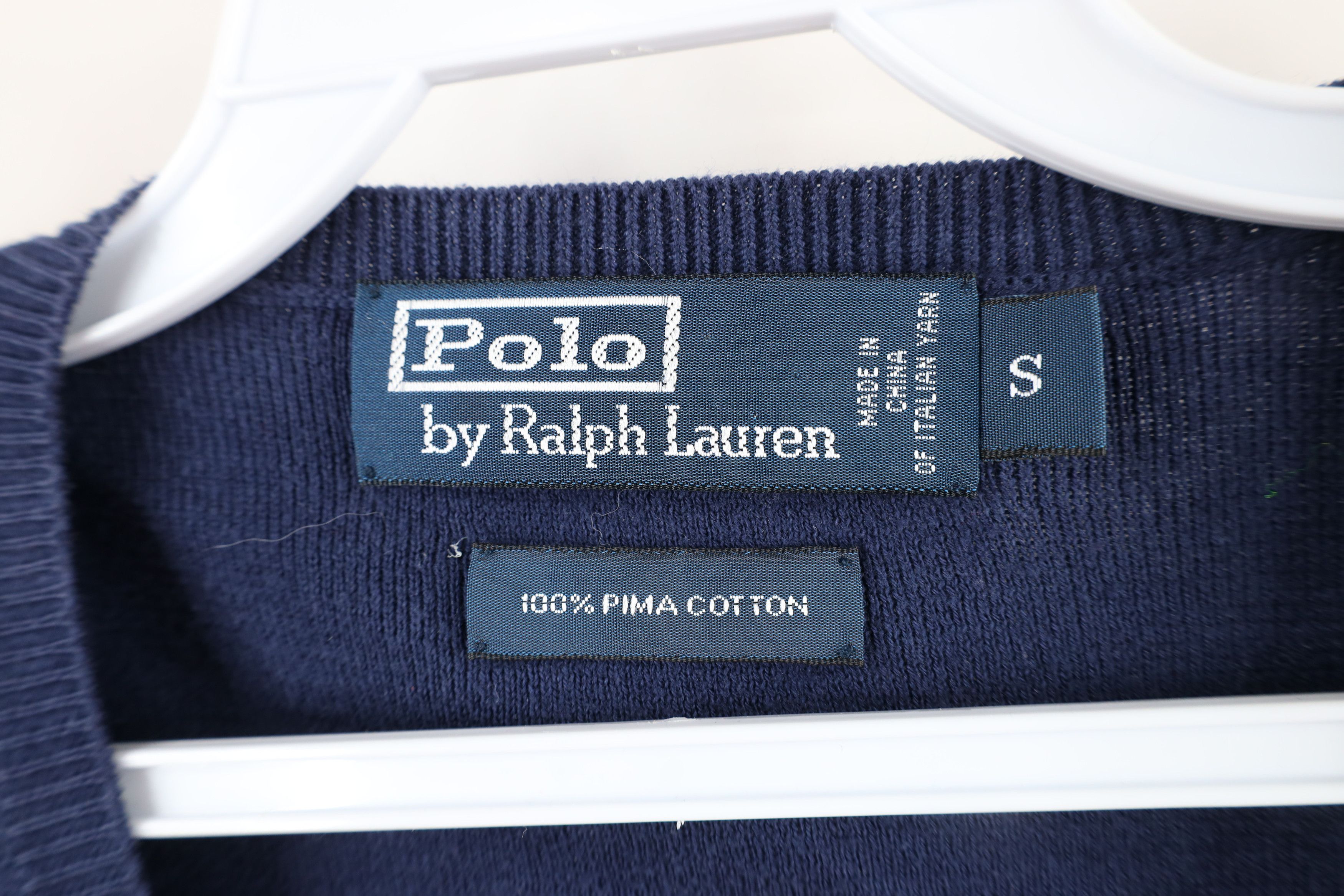 Polo Ralph Lauren Vintage 90s Ralph Lauren Pima Cotton Knit Sweater Vest Blue Size US S / EU 44-46 / 1 - 6 Thumbnail