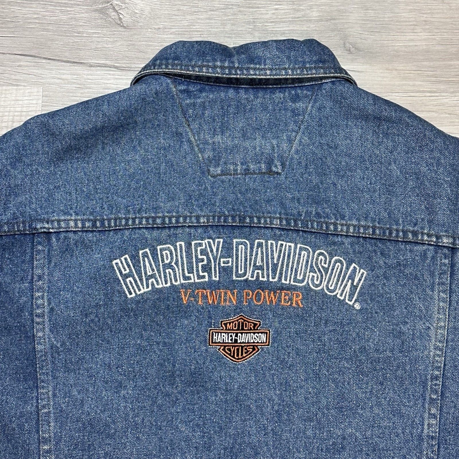 Harley Davidson VTG Harley Davidson Denim Button Up Jacket Mens V Twin Power Size US XL / EU 56 / 4 - 12 Thumbnail