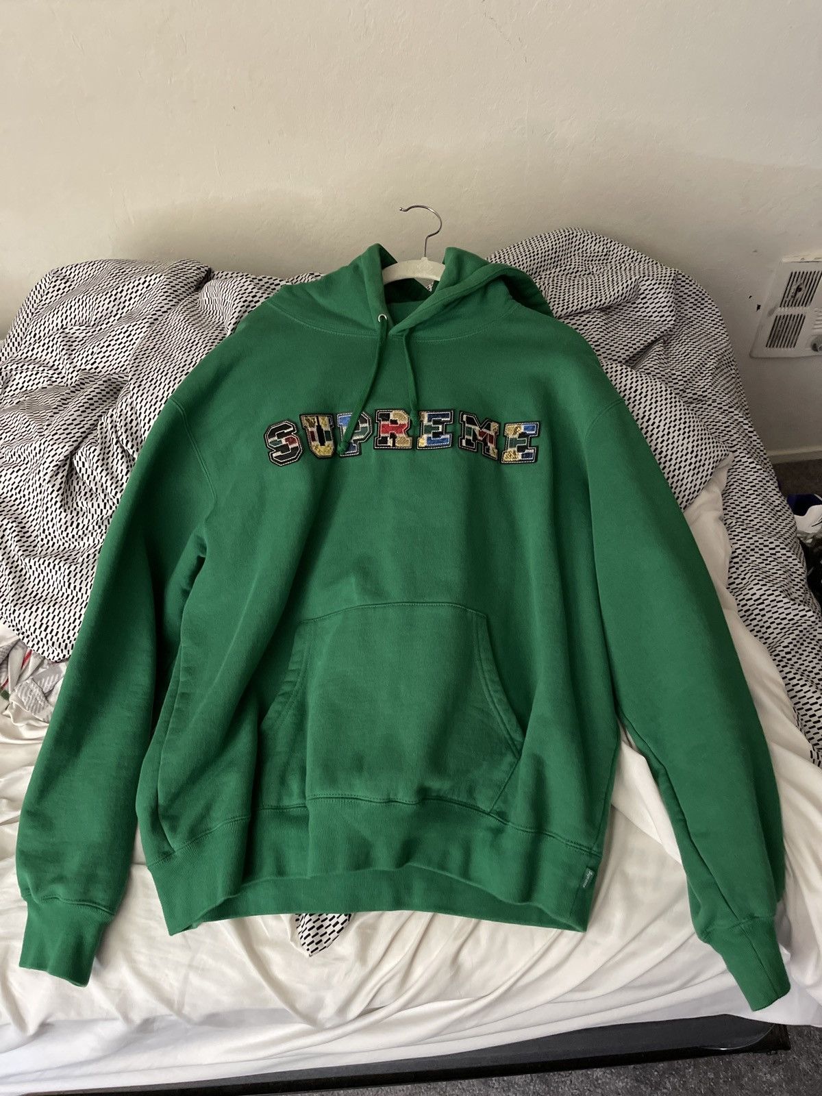 Supreme Collegiate Patchwork Hoodie Green