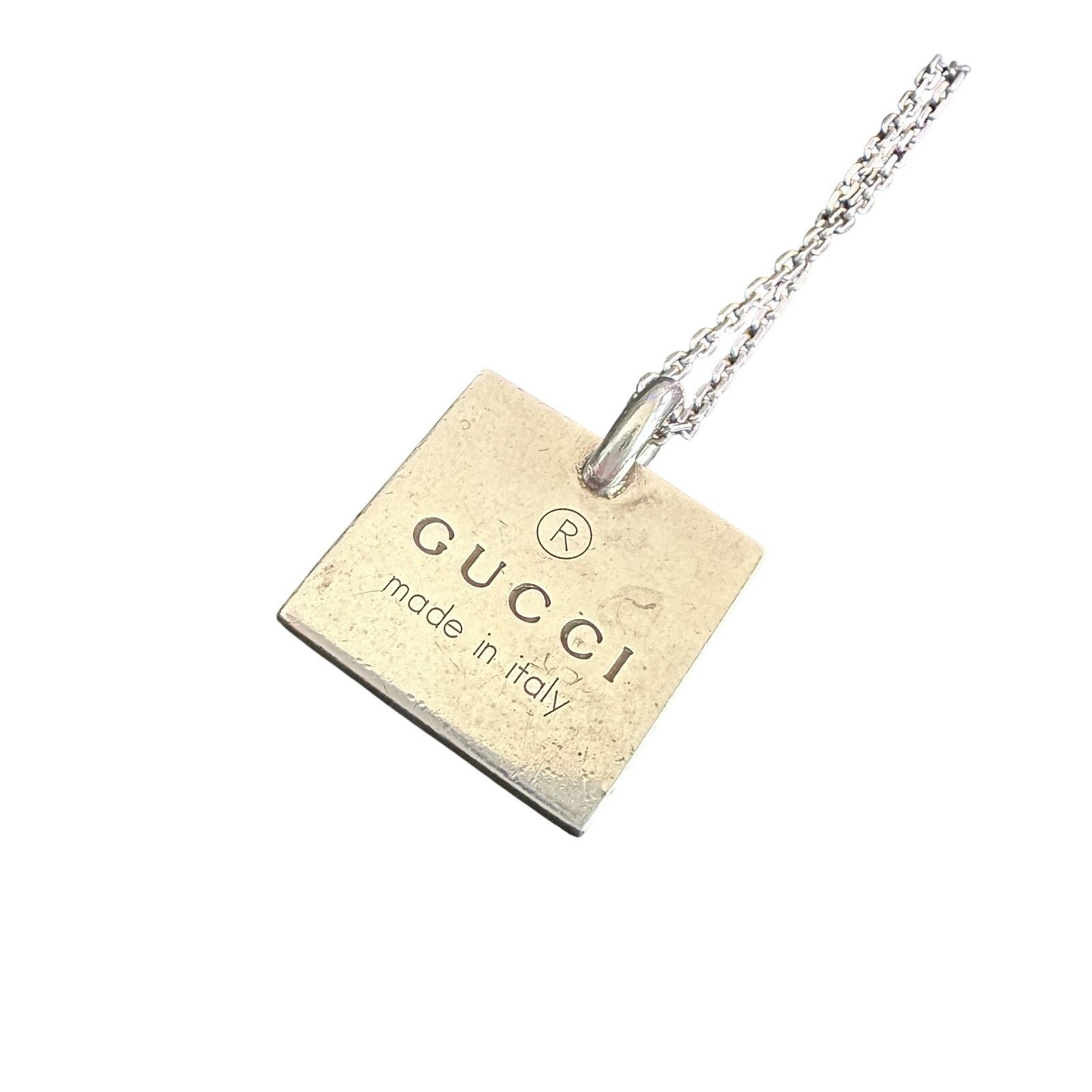 Gucci Gucci Logo Square Pendant on 19" Chain Size ONE SIZE - 5 Thumbnail