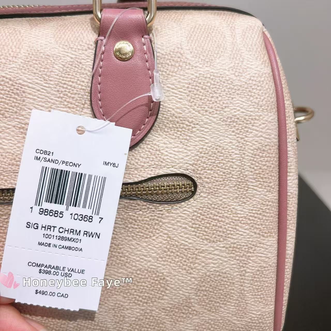 Coach Rowan Satchel Bag In Signature Canvas With Heart Charm CDB21 Size ONE SIZE - 6 Thumbnail