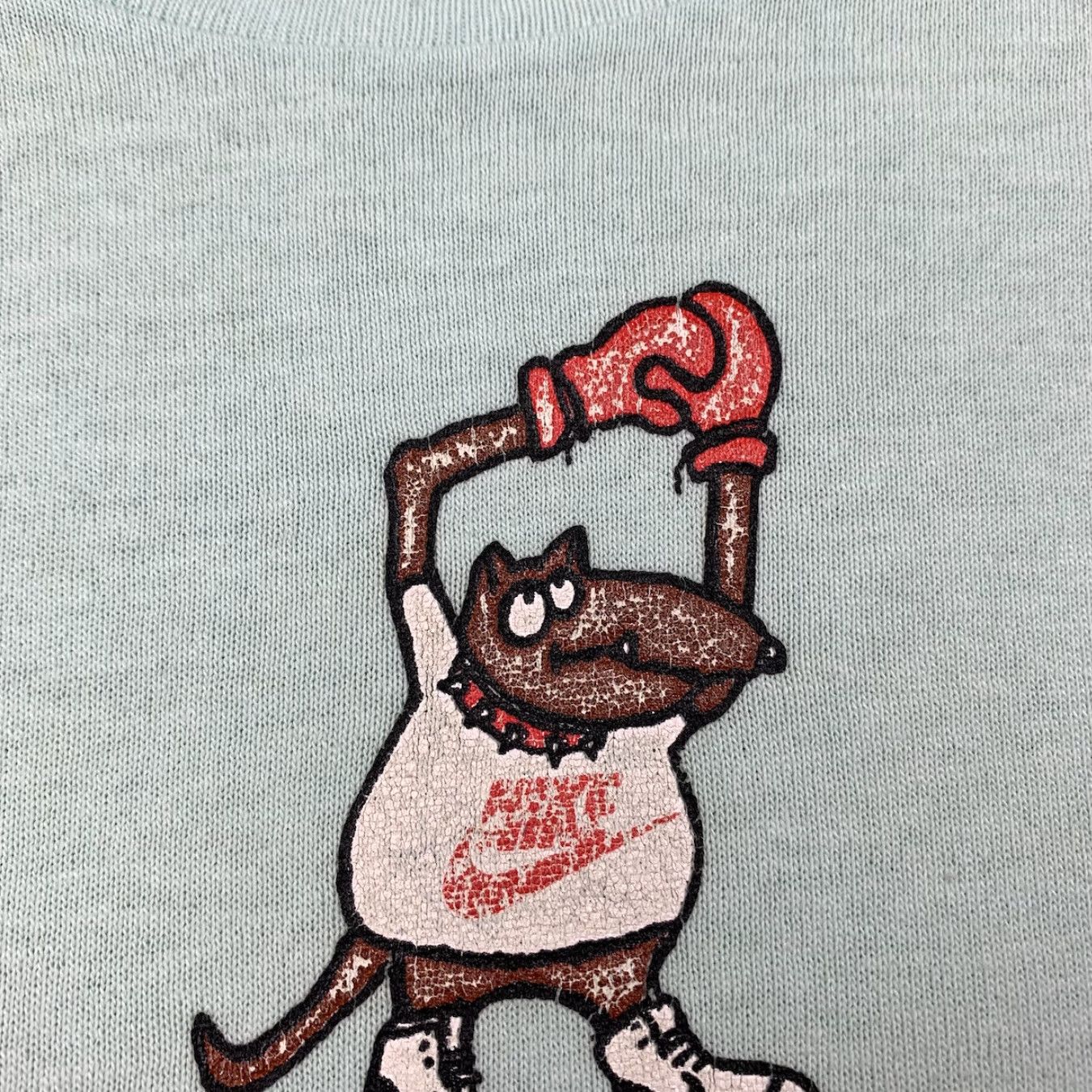 Nike VINTAGE Nike T-Shirt XL Teal Graphic Print 90s Dog Wolf Mens Size US XL / EU 56 / 4 - 3 Thumbnail