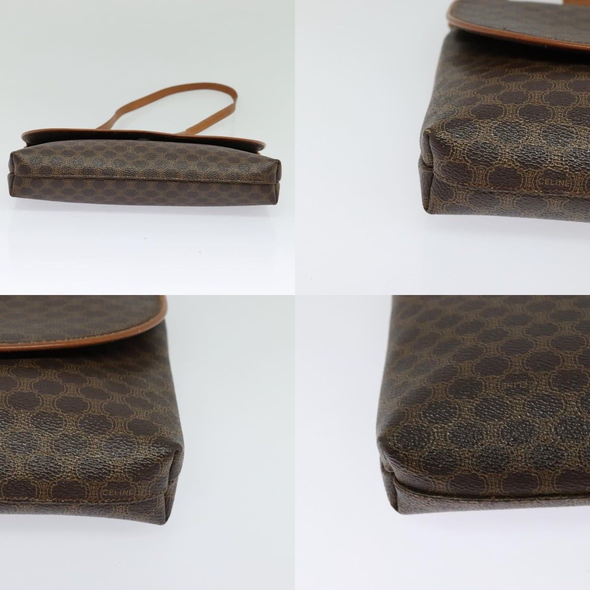 Celine CELINE Macadam Canvas Shoulder Bag Pvc Leather Brown Gold Size ONE SIZE - 10 Thumbnail