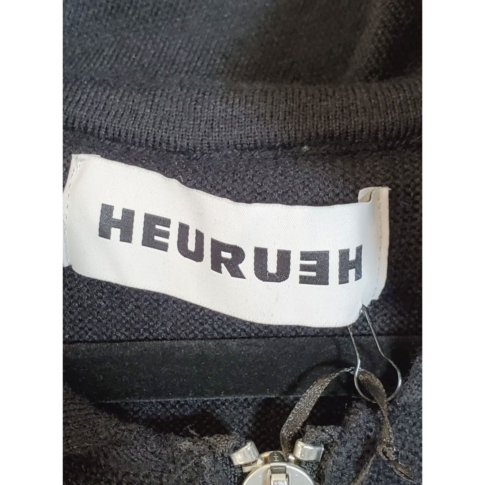 Vintage HEURUEH Jacket Womens S Black Hooded Full Zip Cropped Short Sleeve Knit Women New Size 28" / US 6 / IT 42 - 6 Thumbnail